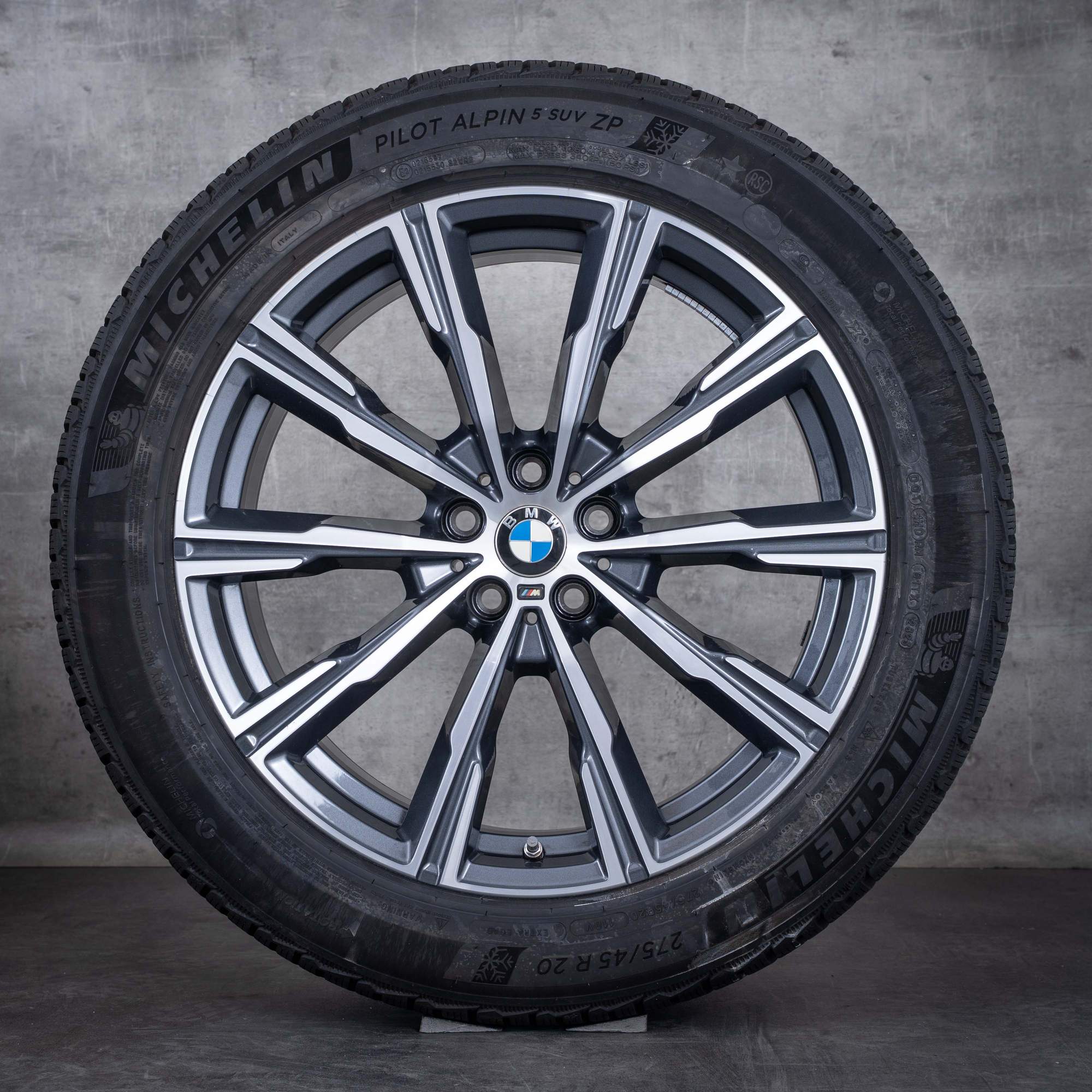 Oryginalał BMW X5 X6 koła zimowe 20 cali G05 G06 felgi stylizacja 740 M 8071996 orbit szary polerowane