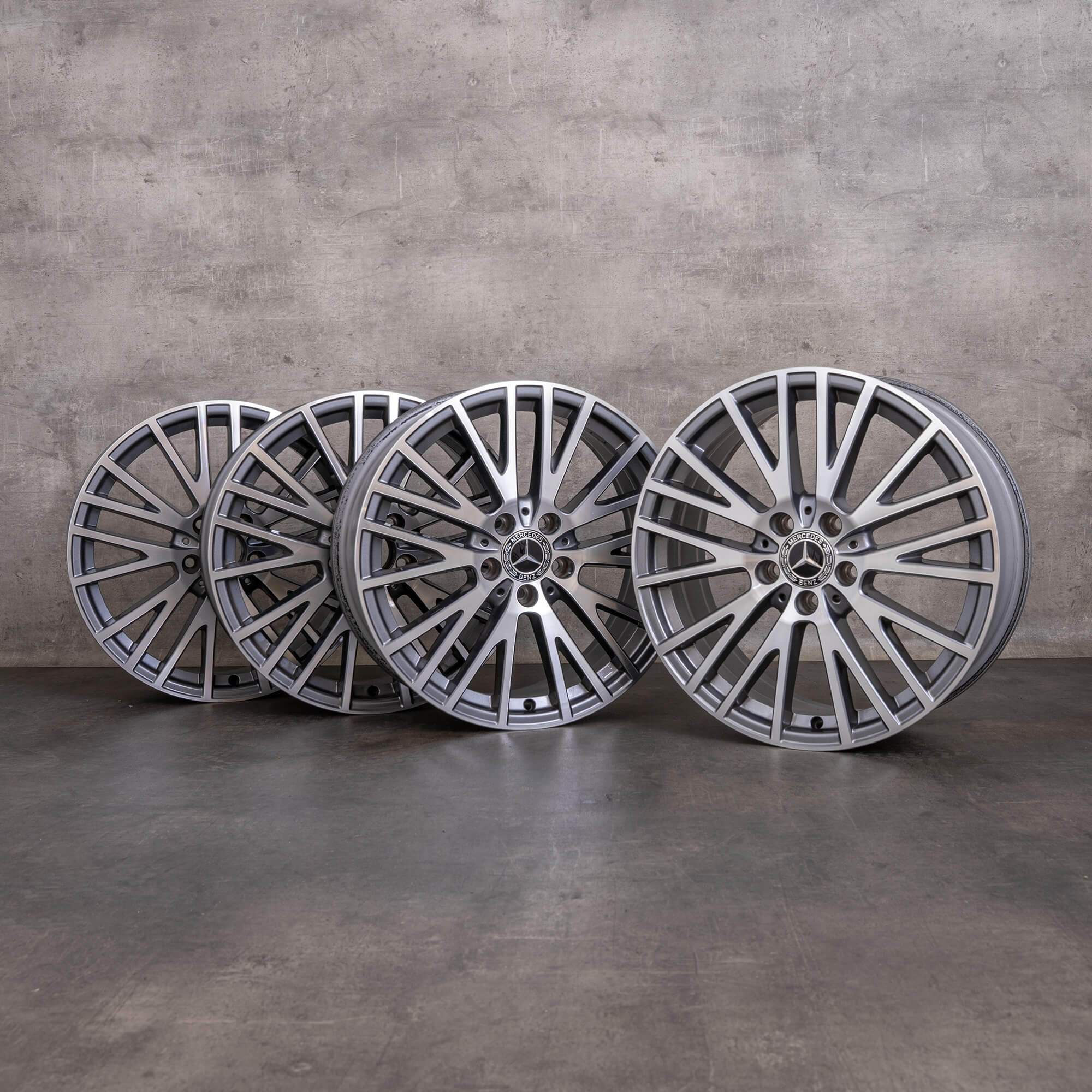 Orijinal Mercedes Benz A B Sınıfı CLA jantlar 18 inç W177 V177 W247 X118 C118 A1774010600 himalaya gri parlak tornalanmış