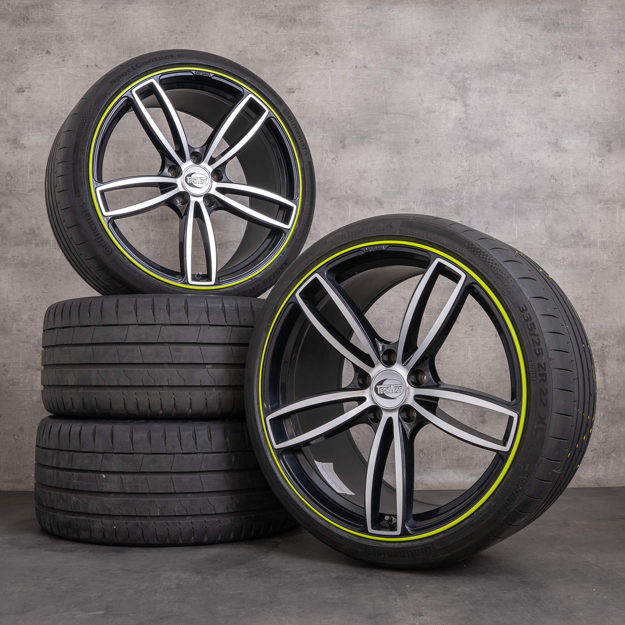 Techart Formula IV cerchi da 22 pollici per Porsche Cayenne 9YA estivi 10022-TA4 12022-TA4 nero lucido tornito