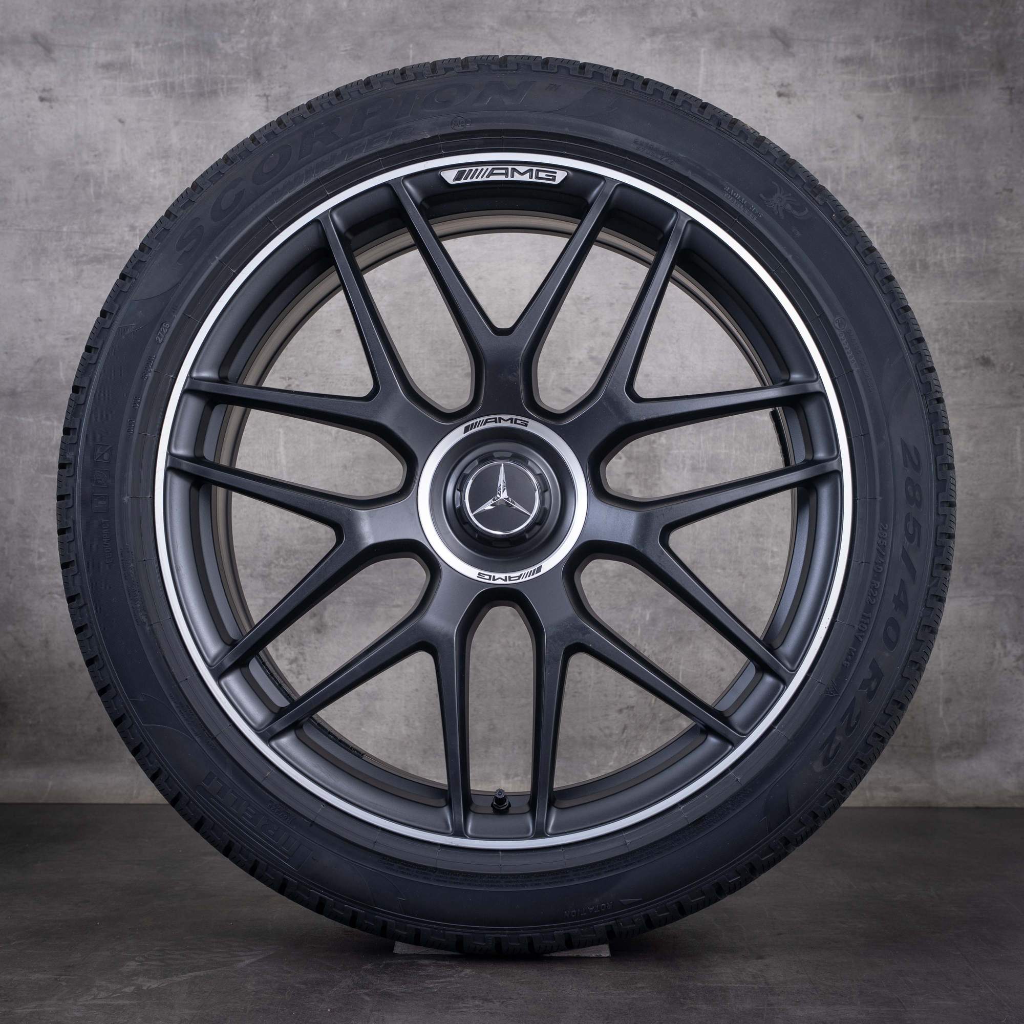 Original Mercedes Benz GLE 53 63 S AMG Winterräder 22 Zoll X167 C167 Felgen A1674015601 A1674015701 schwarz matt glanzgedreht NEU