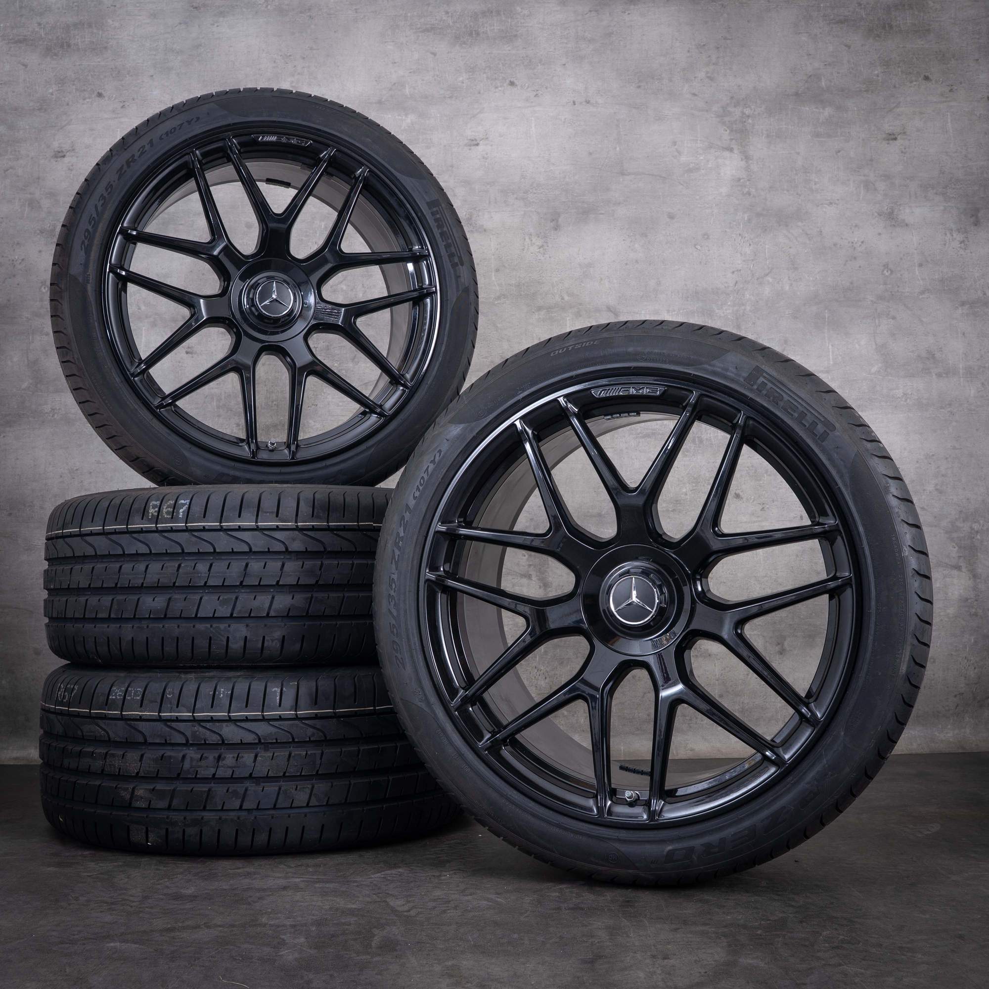 Original Mercedes Benz GLC 63 & S AMG Felgen 21 Zoll C253 X253 Sommerräder A2534014000 A2534014100 schwarz glanz