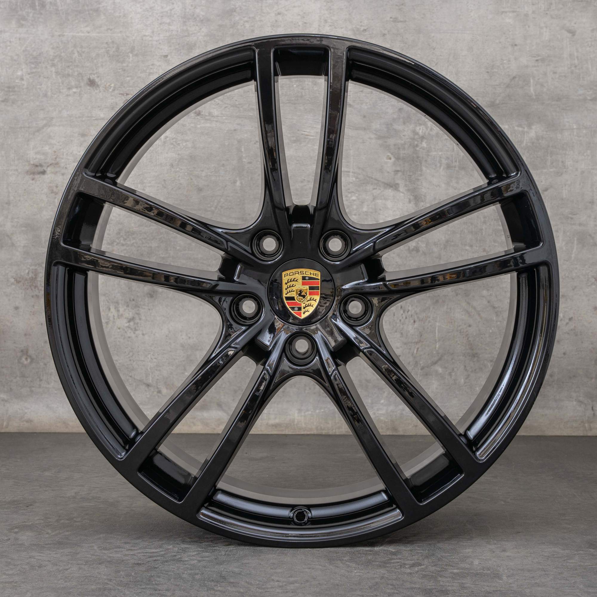 Originali Porsche Cayenne 9YA Cerchi auto 21 pollici S Turbo Hybrid GTS 9Y0601025AD 9Y0601025AE Design nero lucido