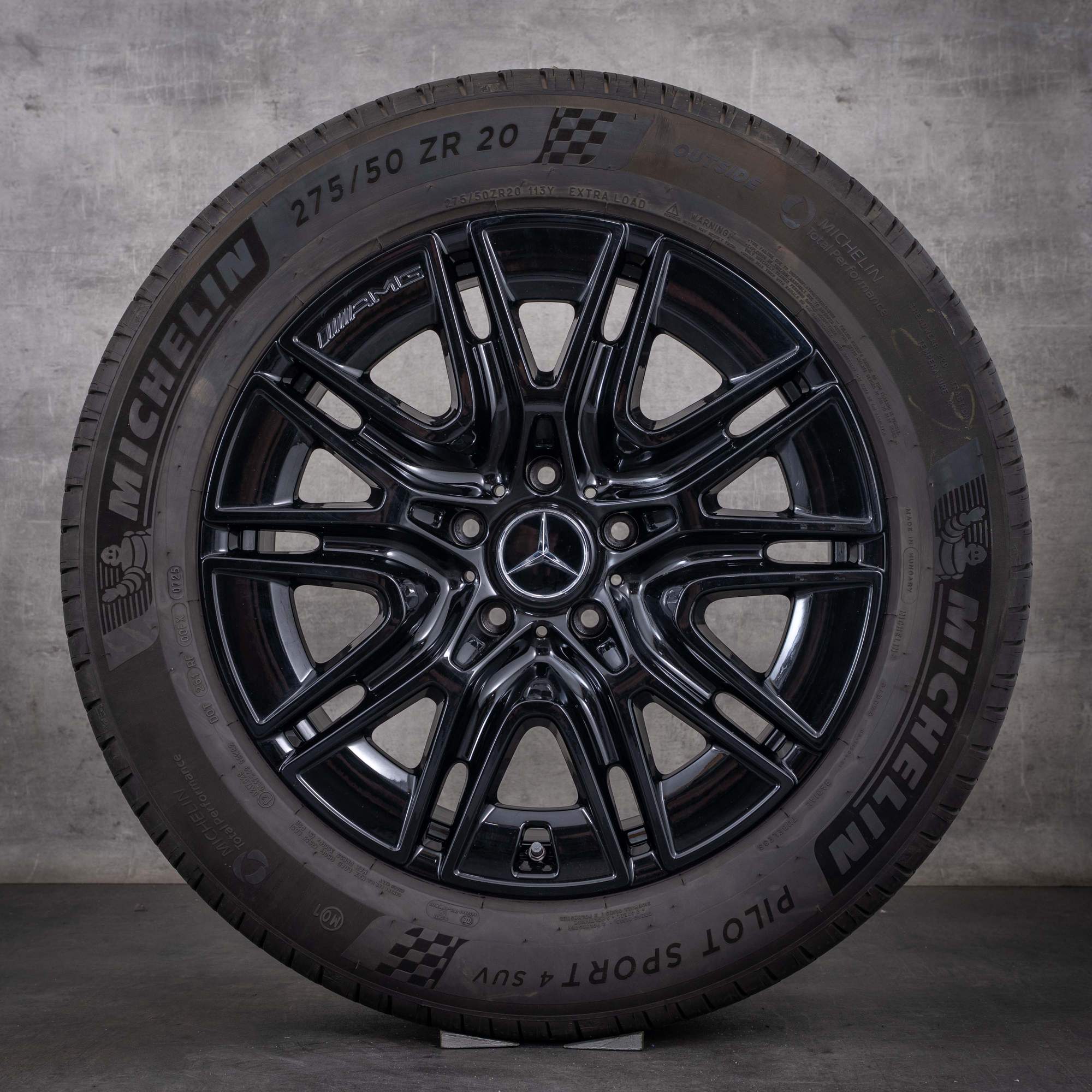 Jantes originais Mercedes-Benz Classe G de 20 polegadas W465 para pneus de verão A4654012300 pretas com acabamento diamantado
