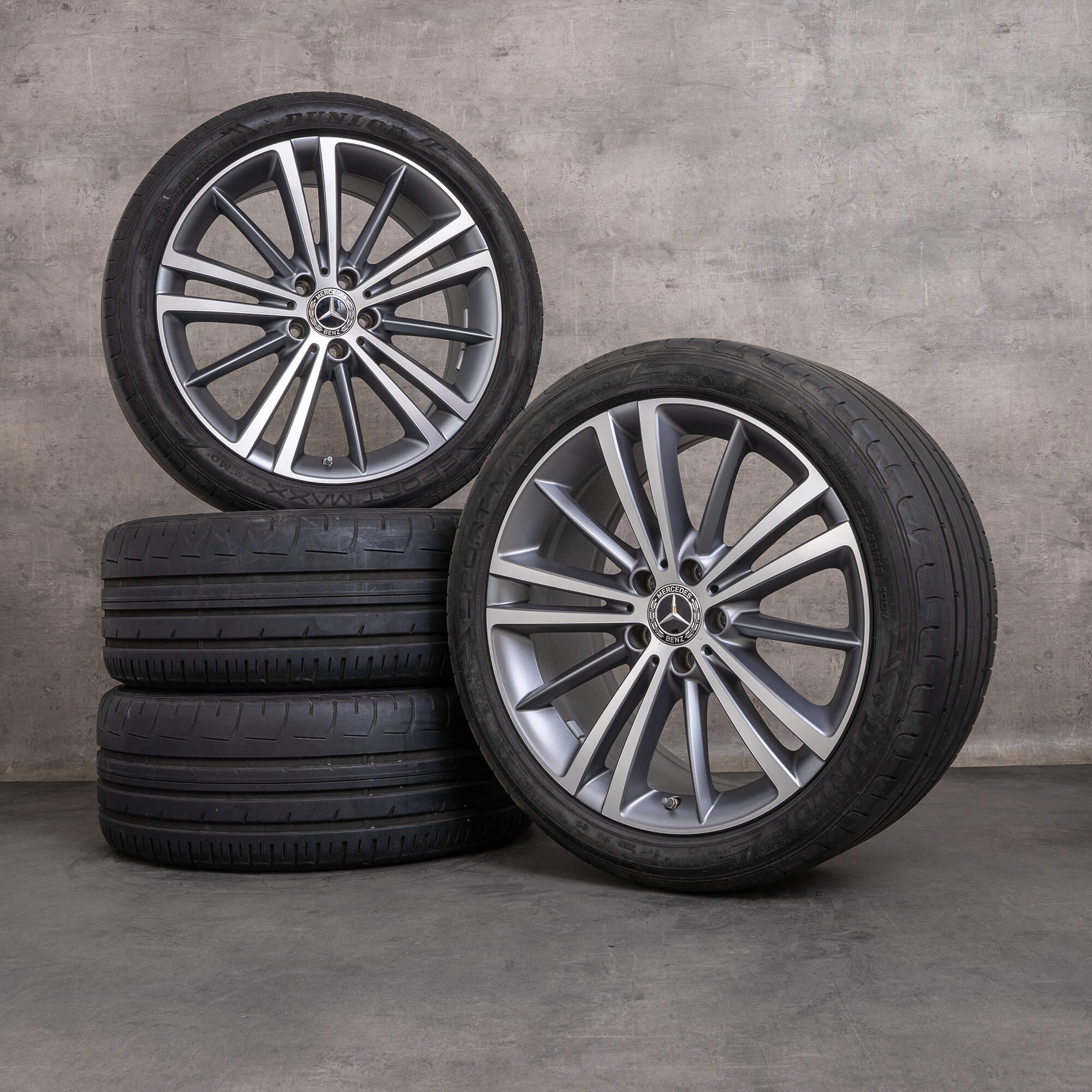 Originele Mercedes Benz CLS AMG velgen 19 inch C257 zomerwielen A2574010400 A2574010300 himalayagrijs hoogglans gedraaid