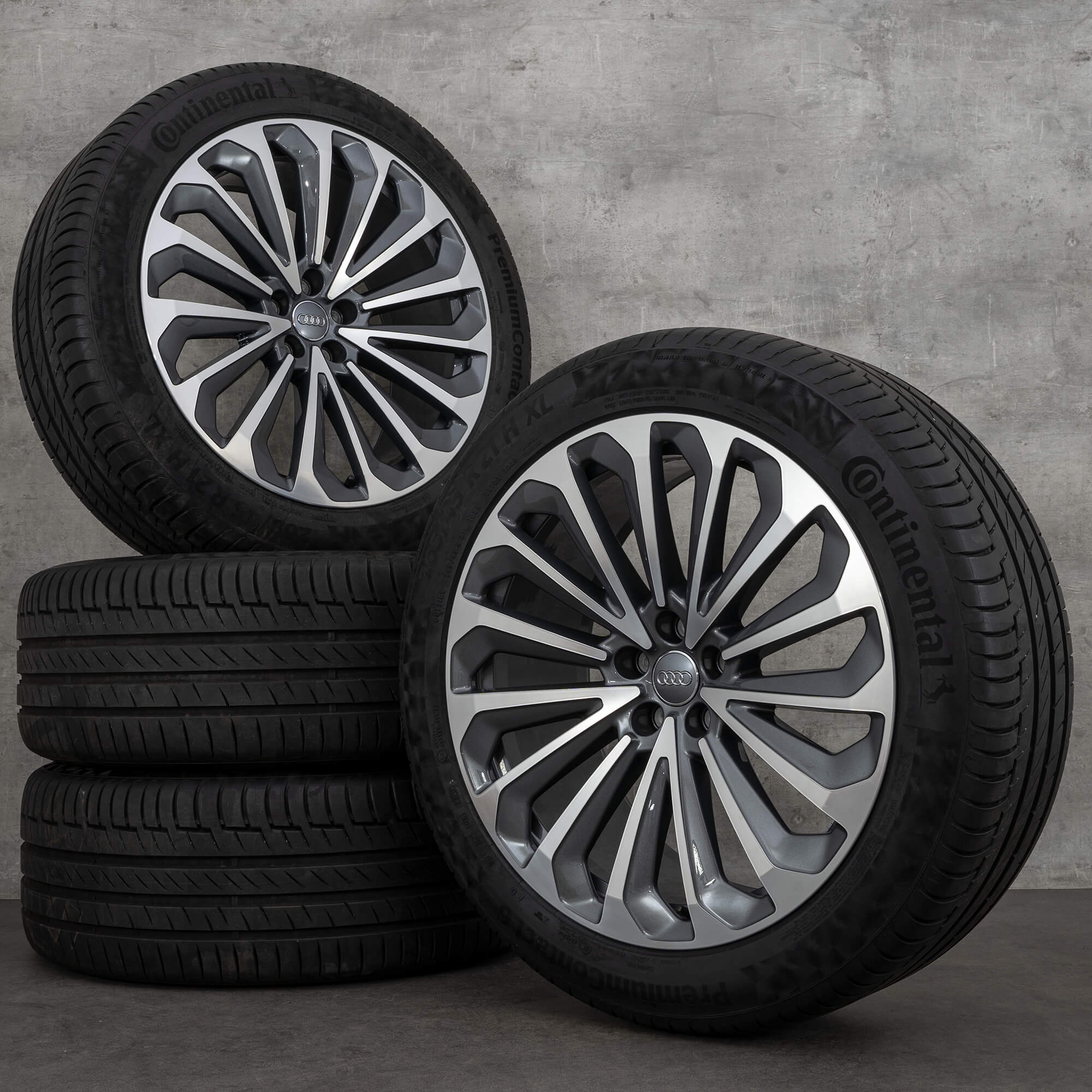 Audi 21 tommer fælge e-tron e-tron GE sommerdæk sommerhjul 4KE601025G 6,5 mm - sæt med 4 hjul