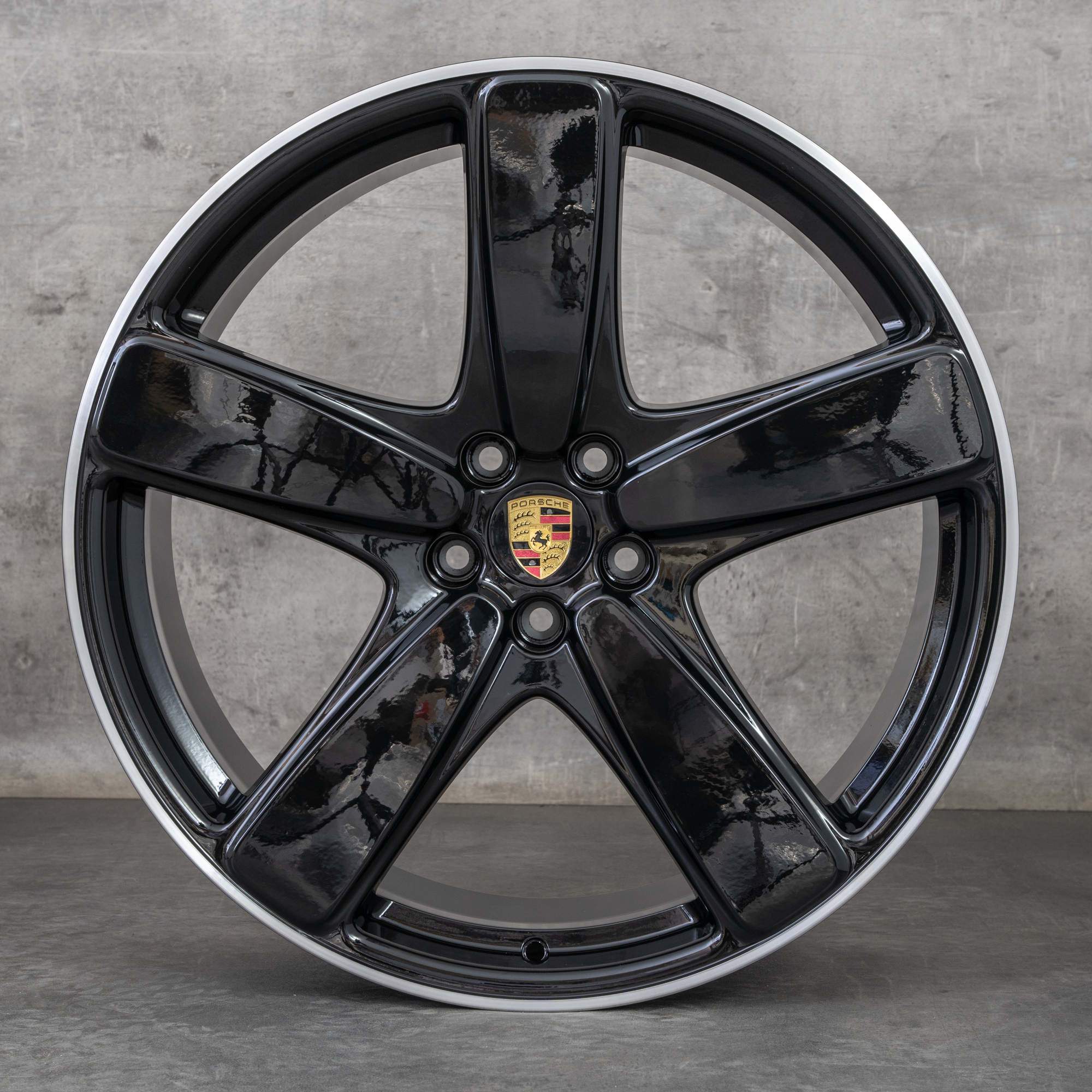 Jantes originais Porsche Macan II de 21 polegadas 95B601025AC 95B601025AE preto polido NOVO