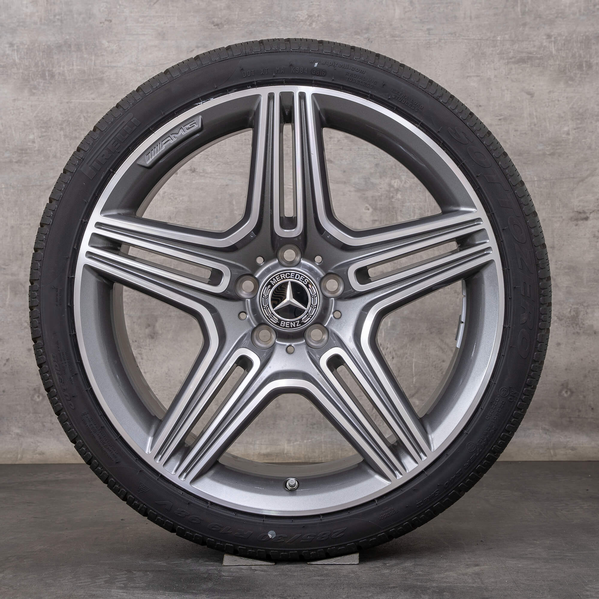 Originali Mercedes Benz SL 63 & 65 AMG cerchi con gomme invernali da 19 pollici R231 W231 auto A2314010000 A2314011902 grigio himalaya lucido tornito