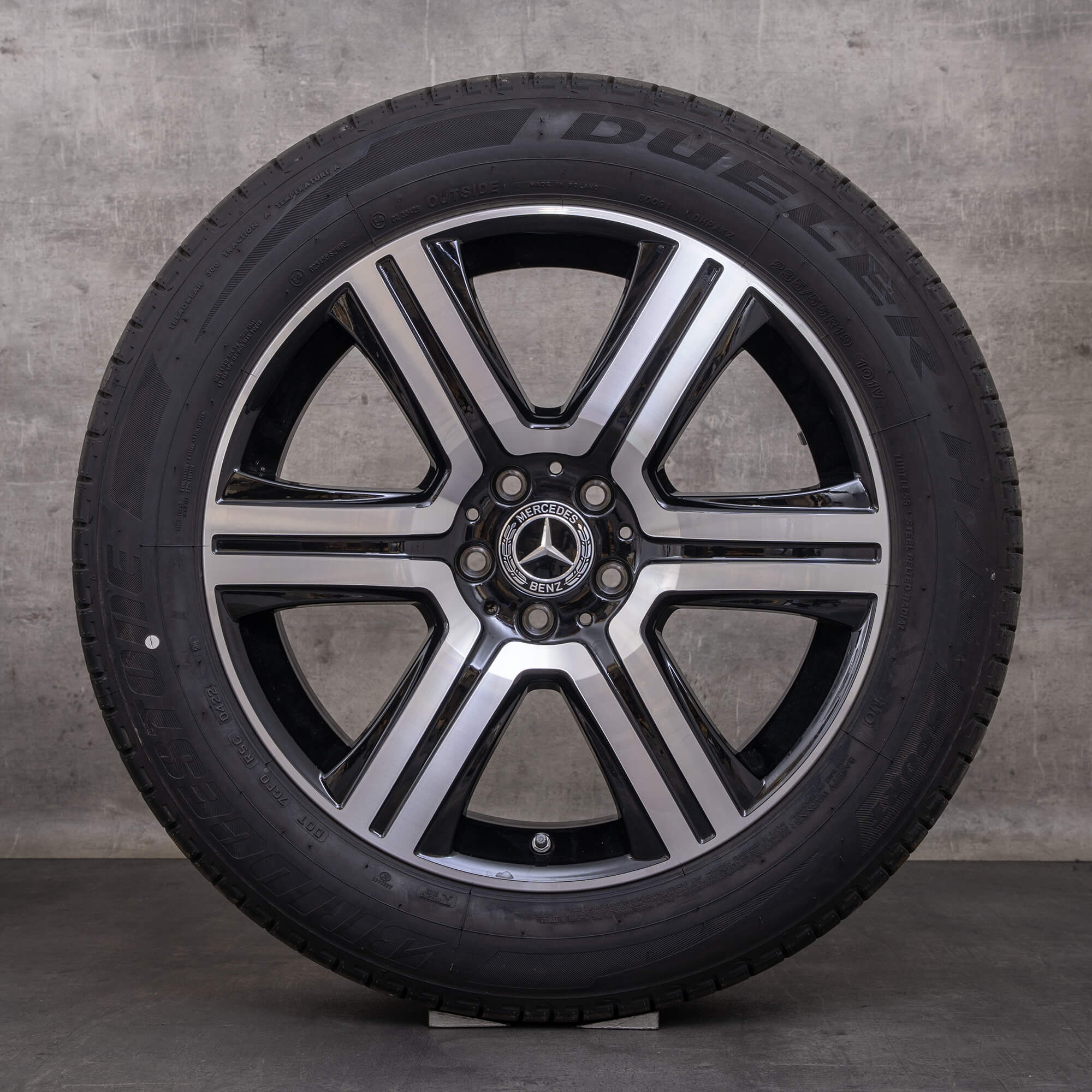 Orijinal Mercedes Benz GLC & 43 AMG jantlar 19 inç X253 C253 yaz jant lastikleri A2534011600 siyah parlak tornalı