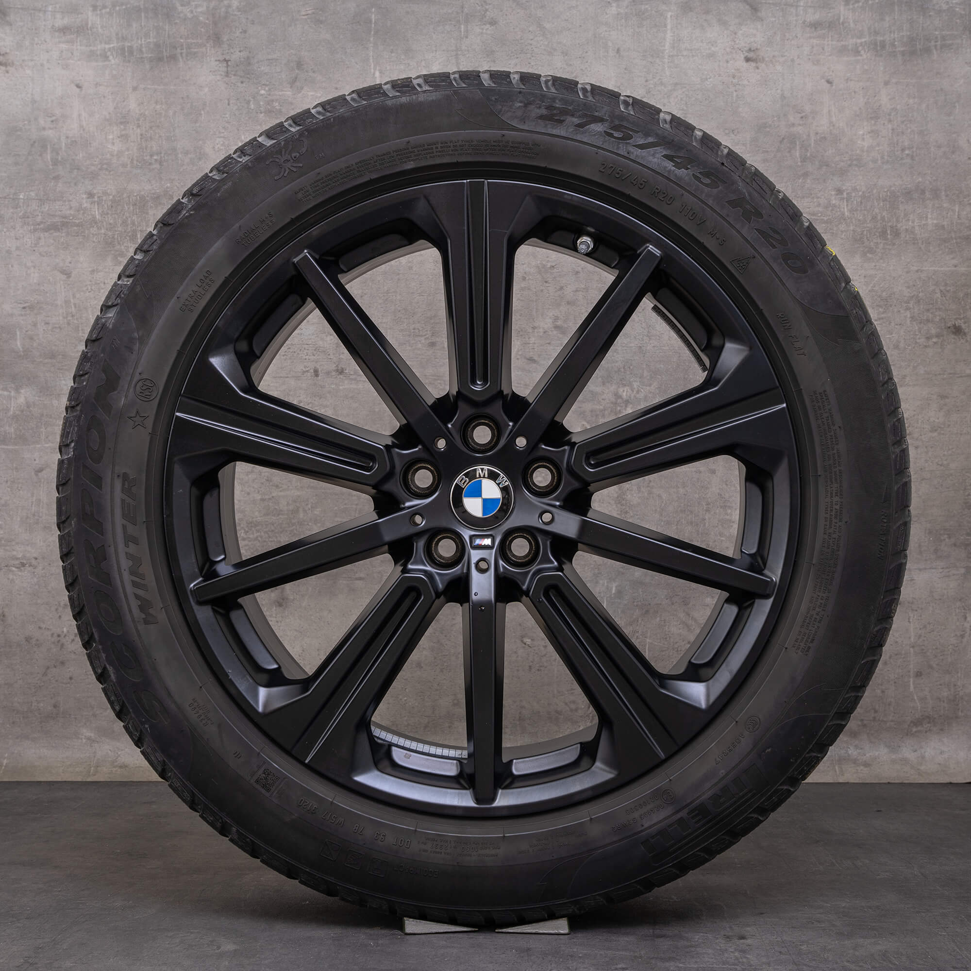 Original BMW X5 X6 Winterrder 20 pouces G05 G06 Jantes Styling 748 M 6883765 noir mat