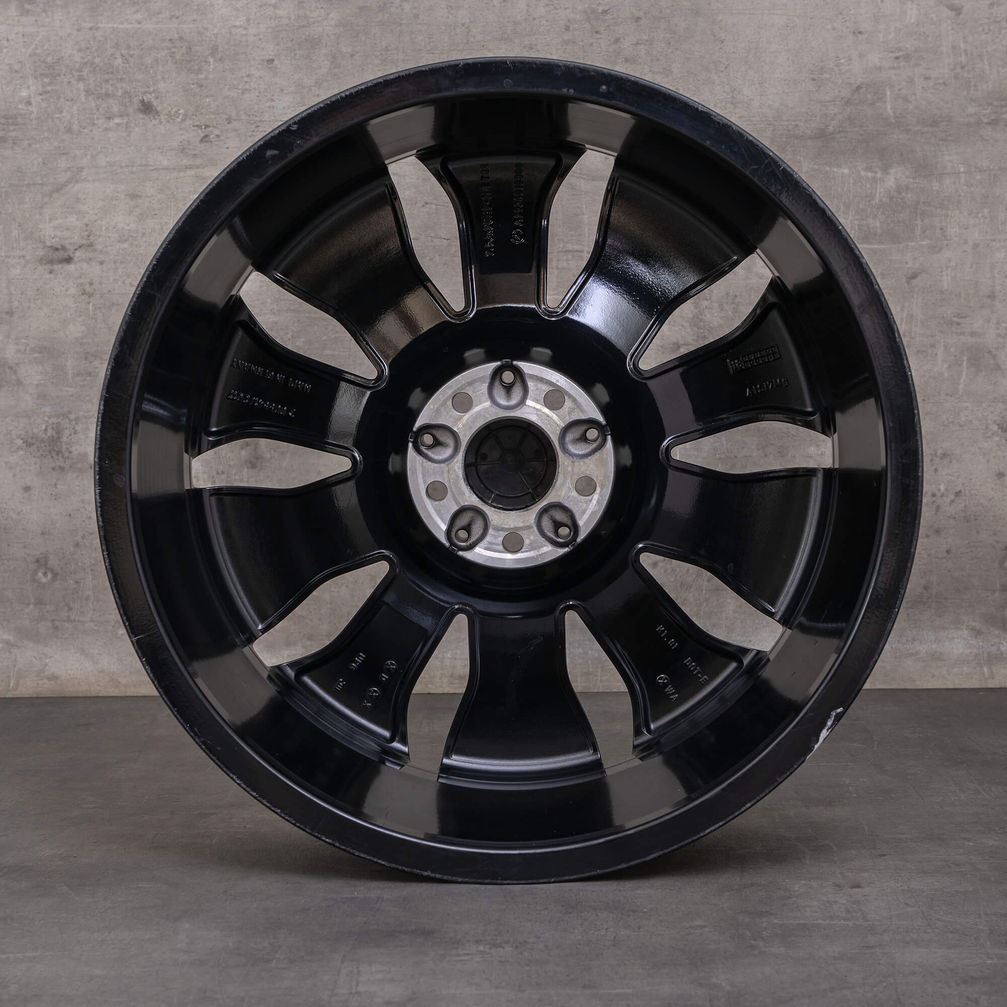 Original Mercedes Benz EQC hjul 20 tum N293 A2934010300 svartblå högglans svarvad