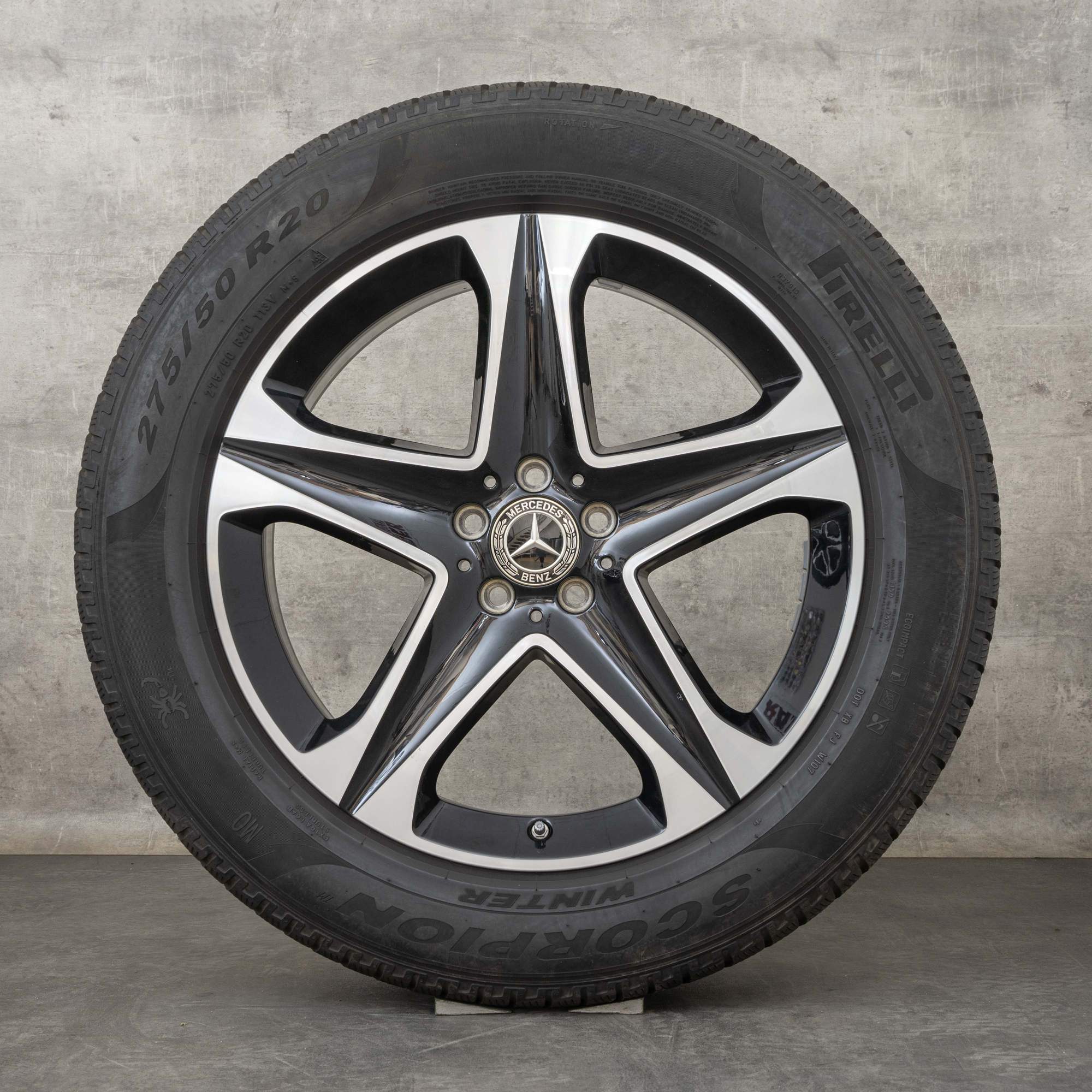 Oryginalne koła zimowe Mercedes Benz GLE 20 cali X167 C167 Felgi A1674012200 A1674012300 czarne polerowane