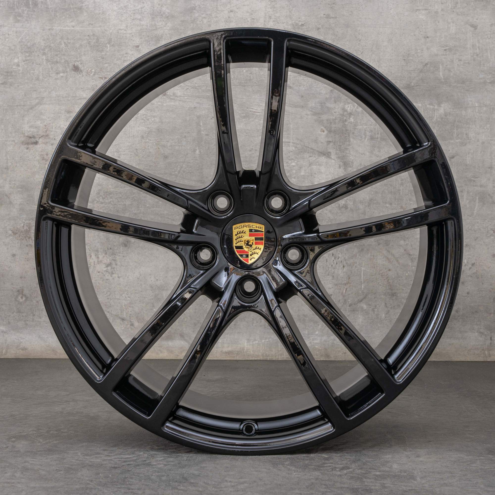 Originali Porsche Cayenne 9YA Cerchi auto 21 pollici S Turbo Hybrid GTS 9Y0601025AD 9Y0601025AE Design nero lucido