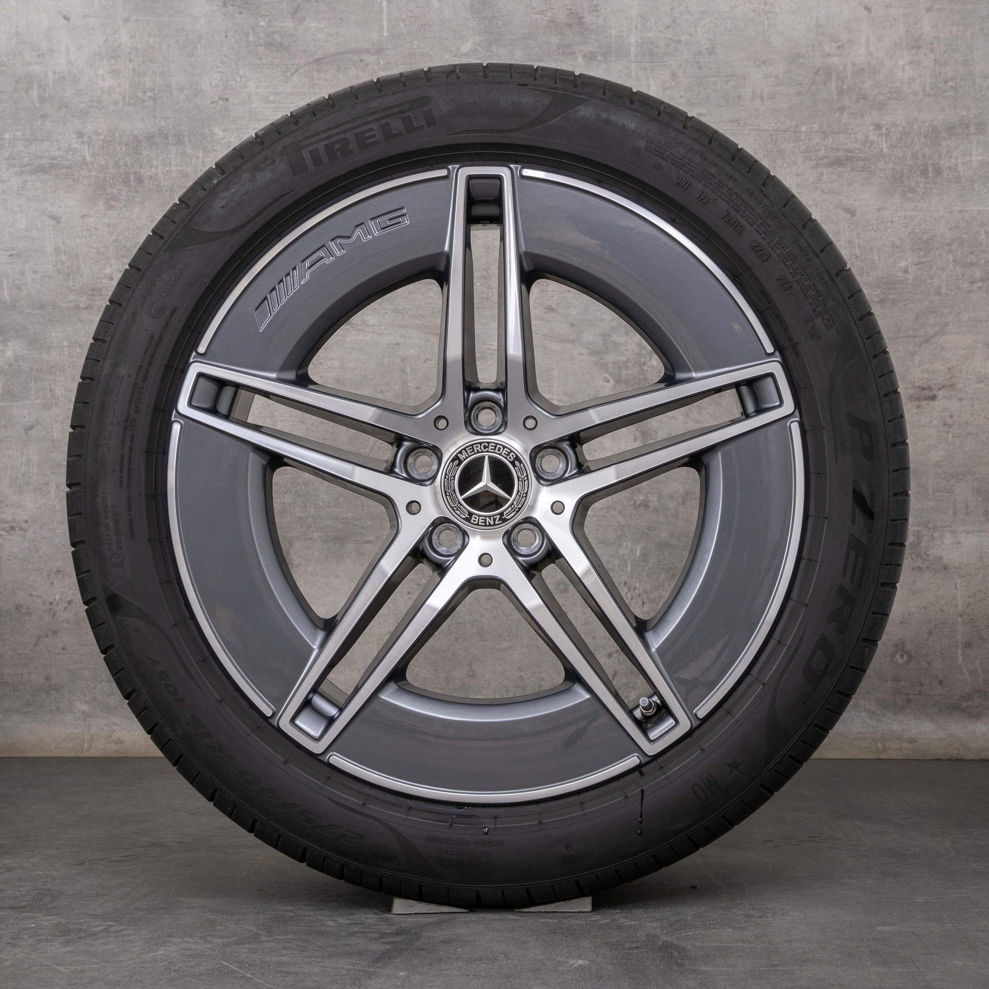 Jante originale Mercedes Benz E-Class AMG 19 inch W214 S214 Anvelope de vară A2144010300 A2144010400 himalaya grey Lucios