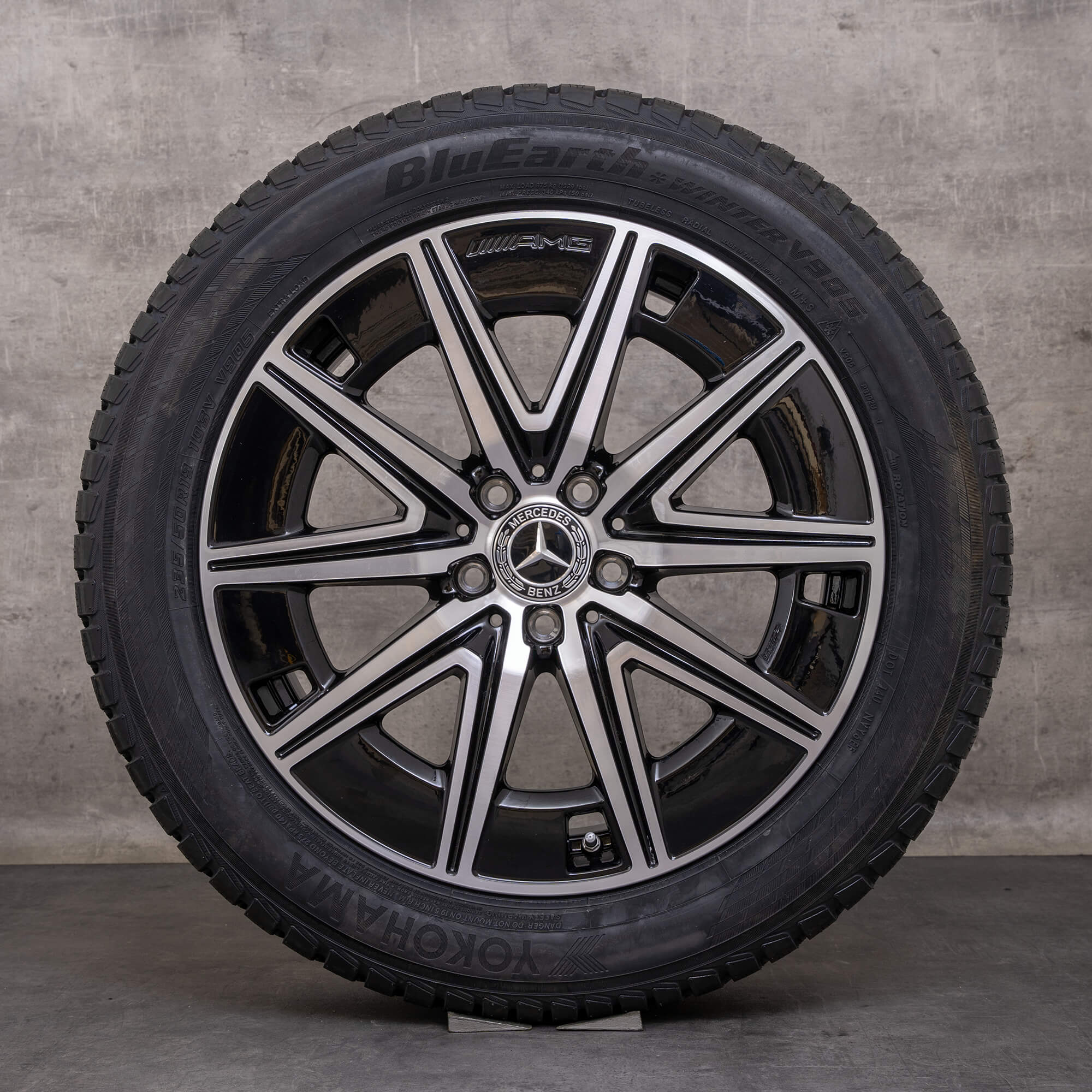 Alkuperäiset Mercedes Benz EQA EQB AMG talvirenkaat 19 tuuman H243 X243 vanteet A2434012000 musta kiillotettu