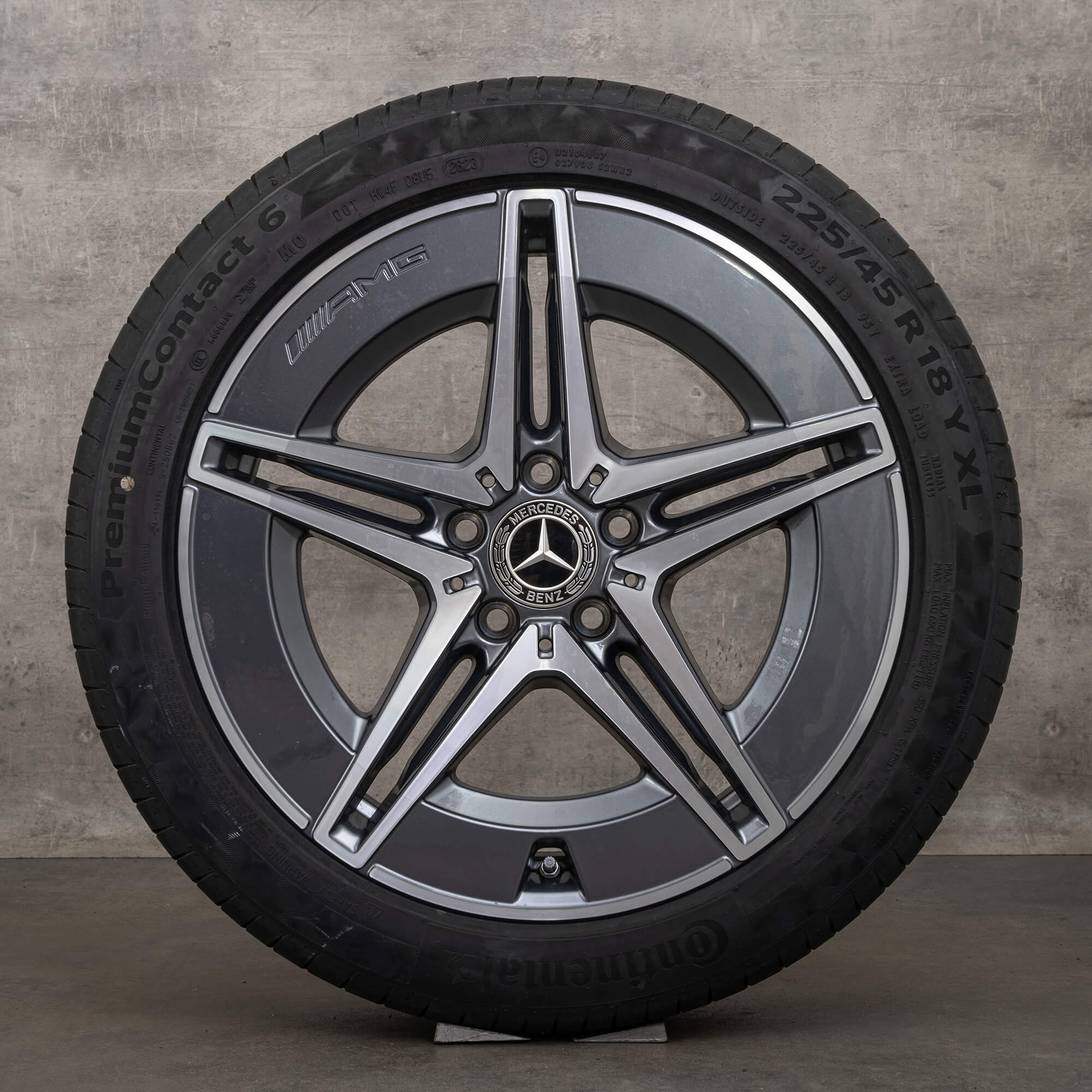 OEM Mercedes Benz C-Class AMG rims 18 inch W206 S206 summer wheels A2064011700 A2064011800 himalaya grey high-gloss