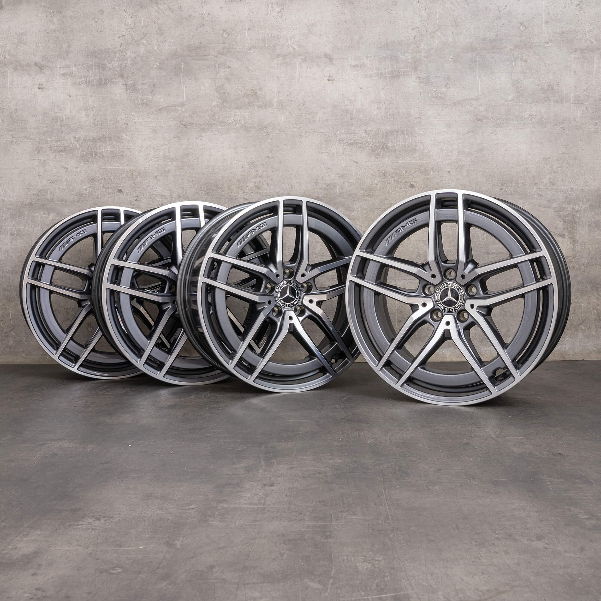 OEM Mercedes Benz E-Class E43 E53 AMG rims 19 inch W213 S213 C238 A238 4Matic A2134016700 A2134016800 himalaya gray glossy turned