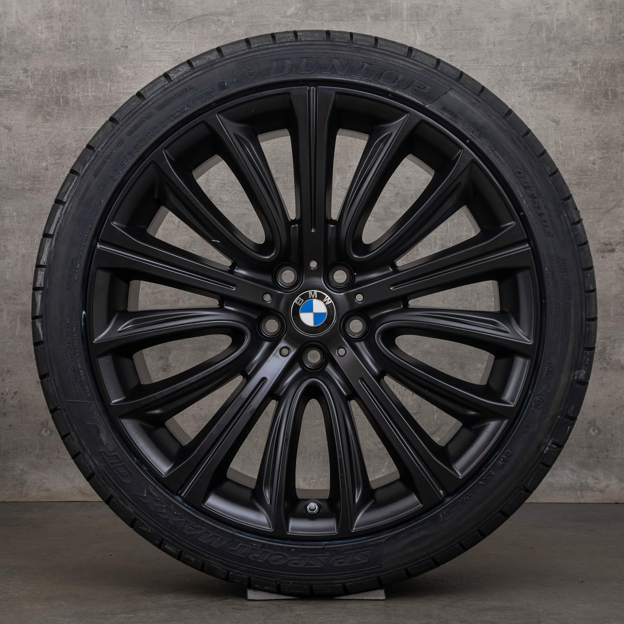 Oem BMW Série 7 6 pneus hiver jantes 20 pouces G11 G12 G32 GT Gran Turismo Styling 628 6863110 6863111 noir mat