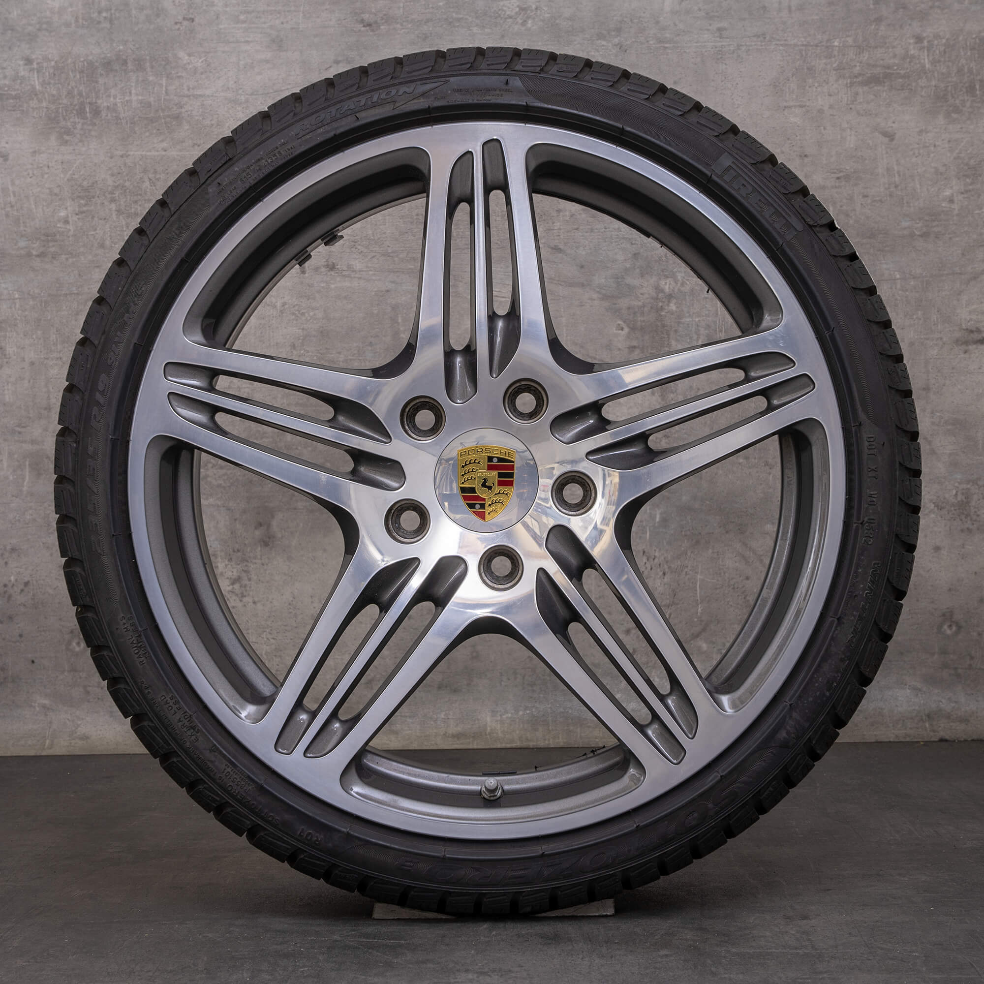Alkuperäiset Porsche 997 vanteet 19 tuuman Carrera kesäpyörät 99736215602 99736216209 titan kiillotettu