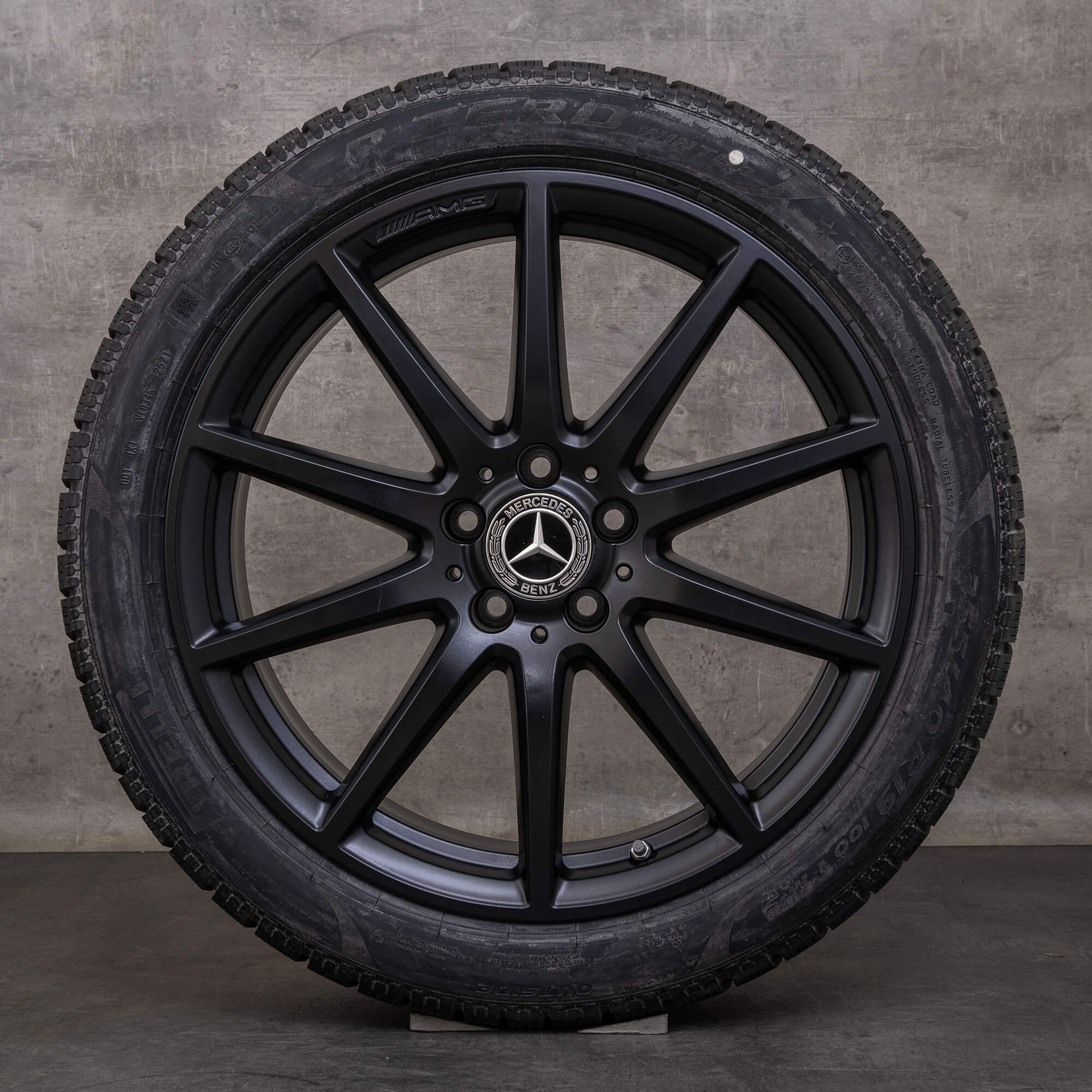 Oem Mercedes Benz Classe C C63 AMG pneus hiver 19 pouces W206 S206 jantes A2064016900 A2064012800 noir mat