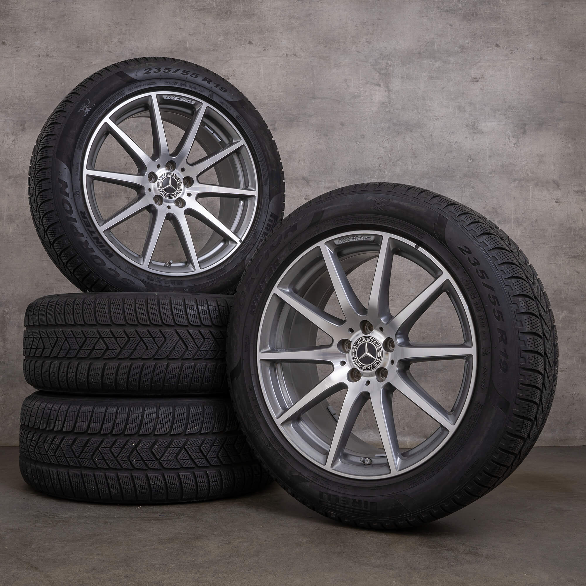 Genuine Mercedes Benz GLC 63 S AMG inverno ruote 19 pollici C253 X253 cerchi A2534013400 himalaya grigio lucido tornito