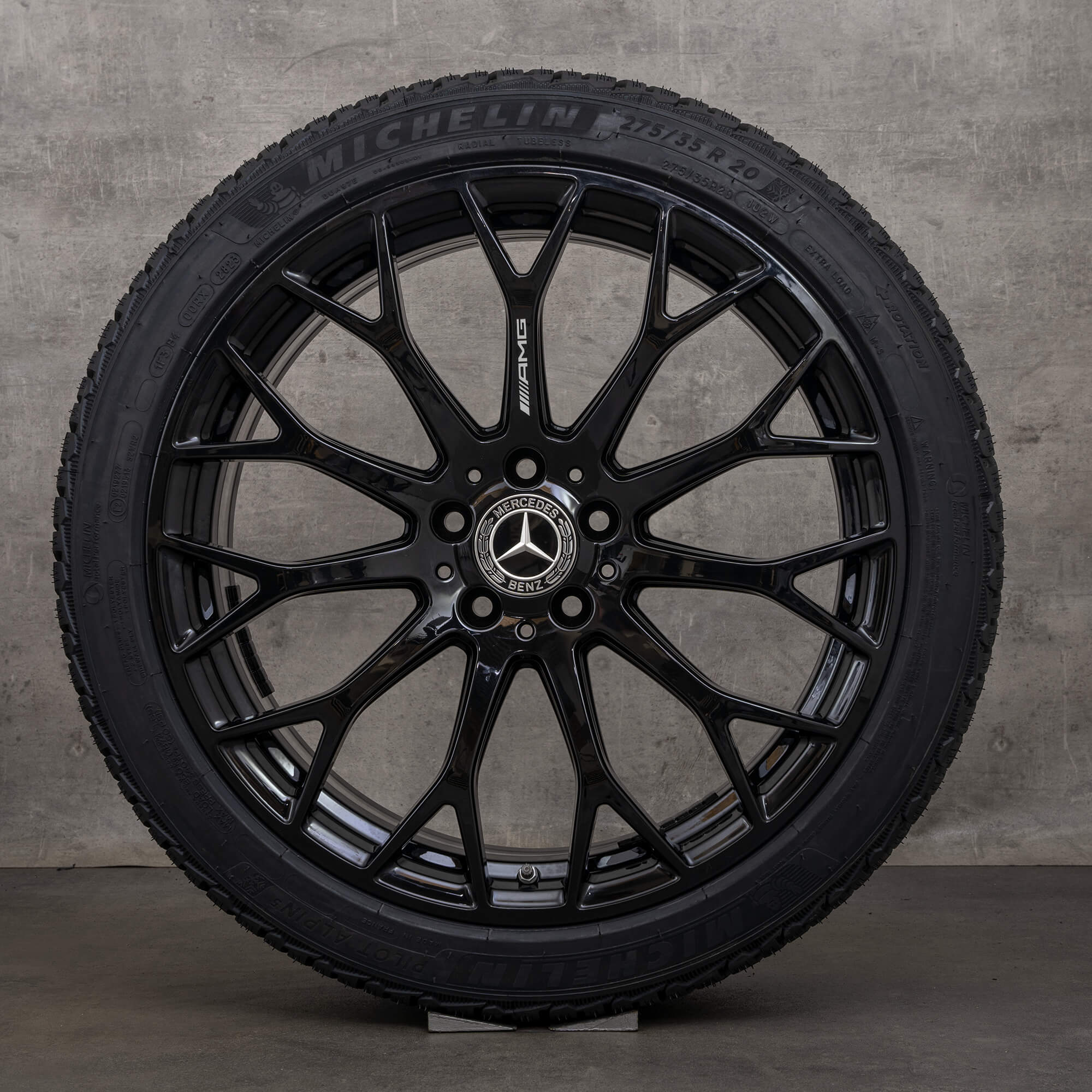 Original Mercedes Benz C-Class C63 & S AMG Anvelope de iarnă 20 inch W206 S206 jante A2064013100 A2064013200 negru lucios