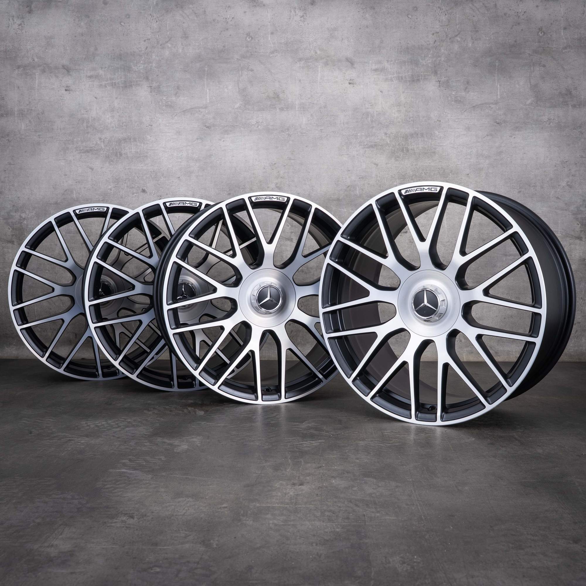 Jante originale Mercedes-Benz Clasa C C63 & S AMG de 19 inci W205 S205 A2054011700 A2054011800 negru mat, diamantate, NOI