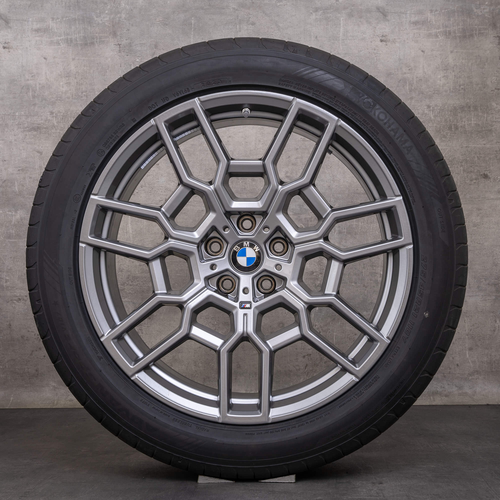 Originale BMW XM felger 21 tommer G09 sommerhjul Styling 918 M 1543958 1543986 Lyngrå