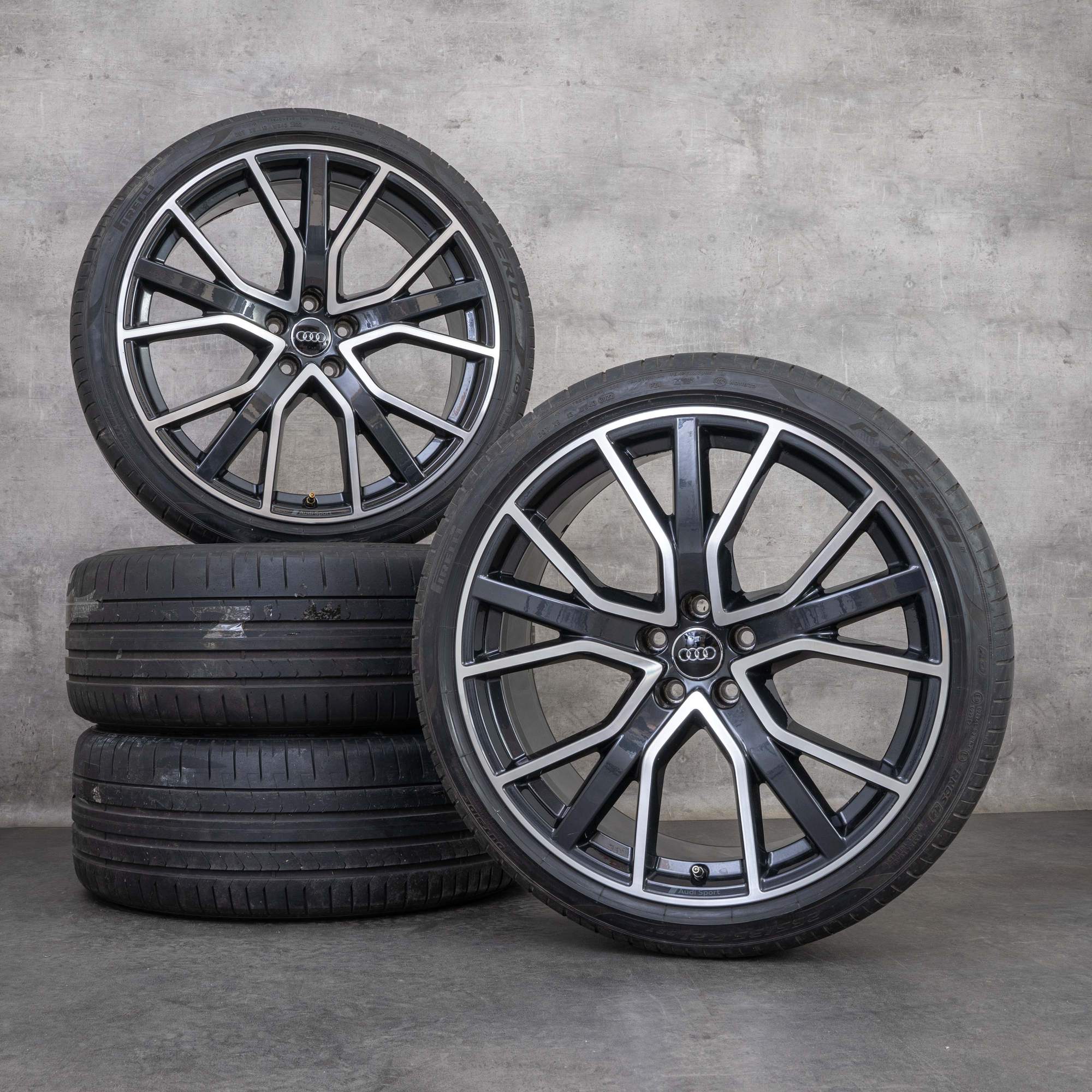 Originali Audi A7 S7 cerchi auto 21 pollici 4K C8 estivi 4K8601025Q antracite lucidato frontalmente