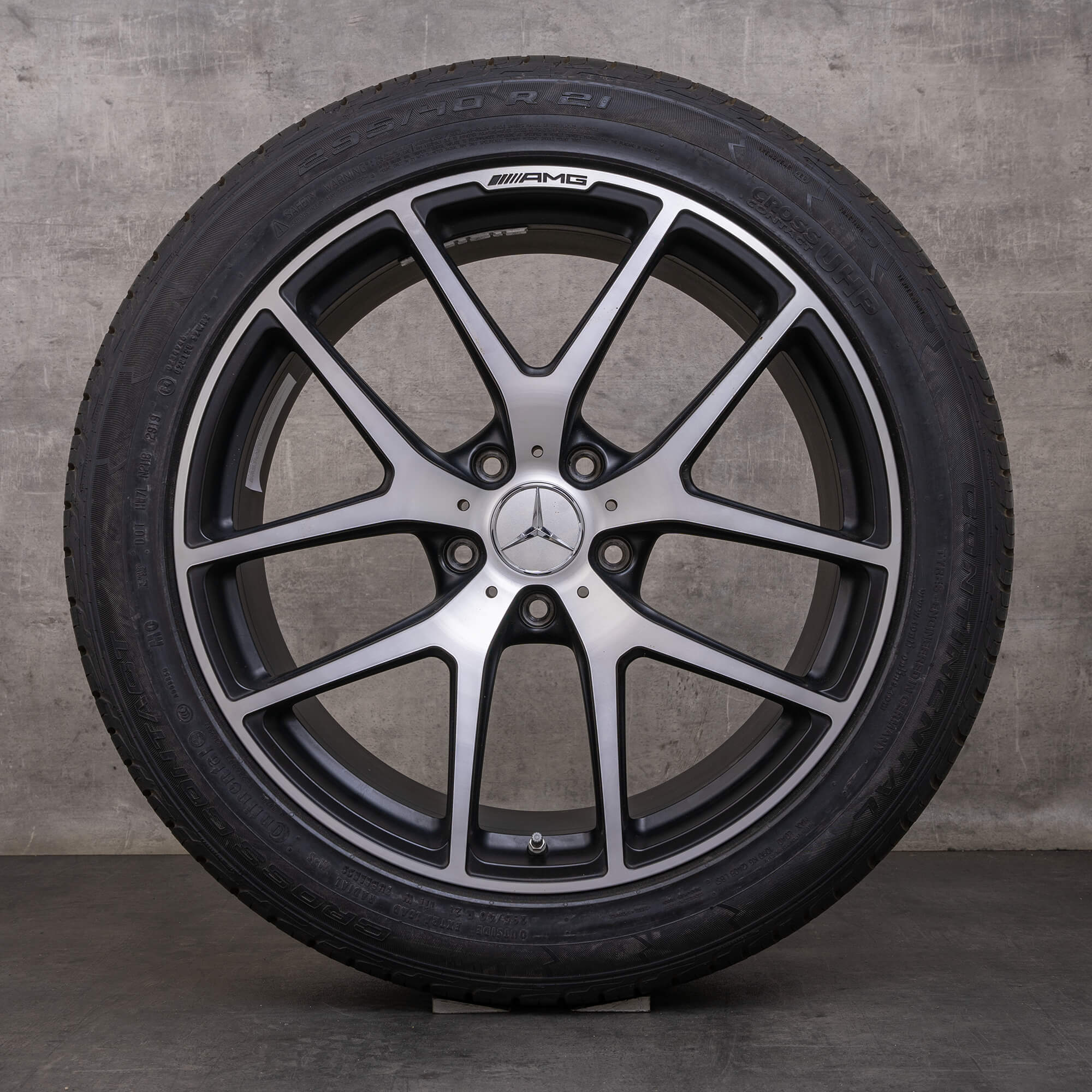 Ruedas de invierno originales Mercedes-Benz Clase G AMG 21 pulgadas W463 63 65, modelo A4634010400, negro mate pulido a alto brillo