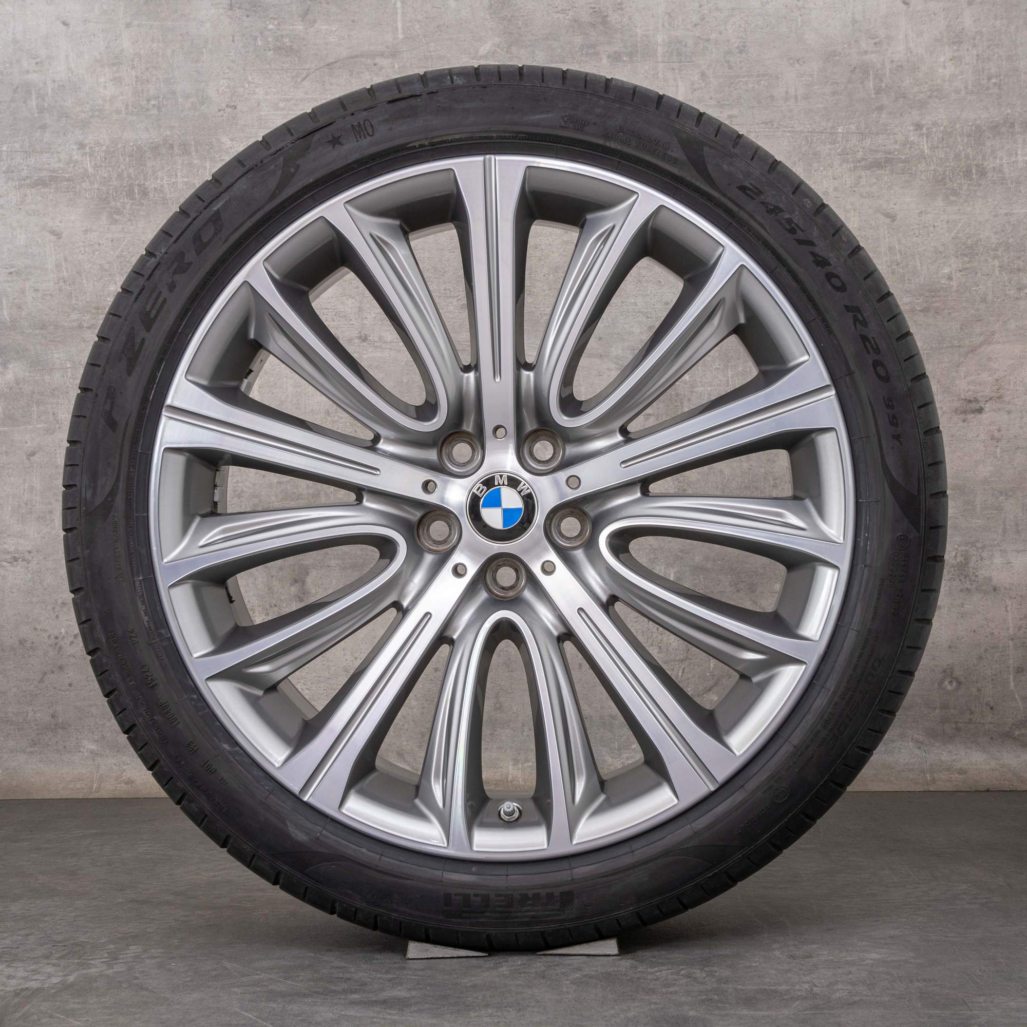 Oryginalne felgi BMW serii 7 6 20 cali G11 G12 G32 koła letnie 6863110 6863111 stylizacja V-spoke 628 ferric grey polerowane