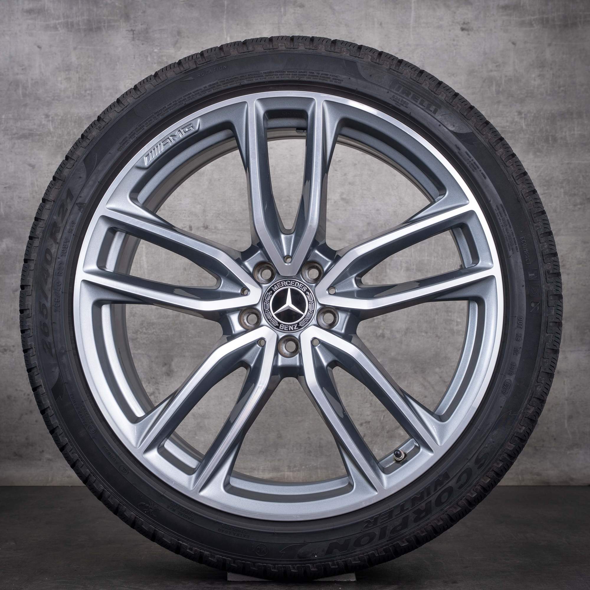 Original Mercedes Benz GLC 63 & S AMG Felgen 21 Zoll C253 X253 Sommerräder A2534013800 A2534013900 himalaya grey glanzgedreht