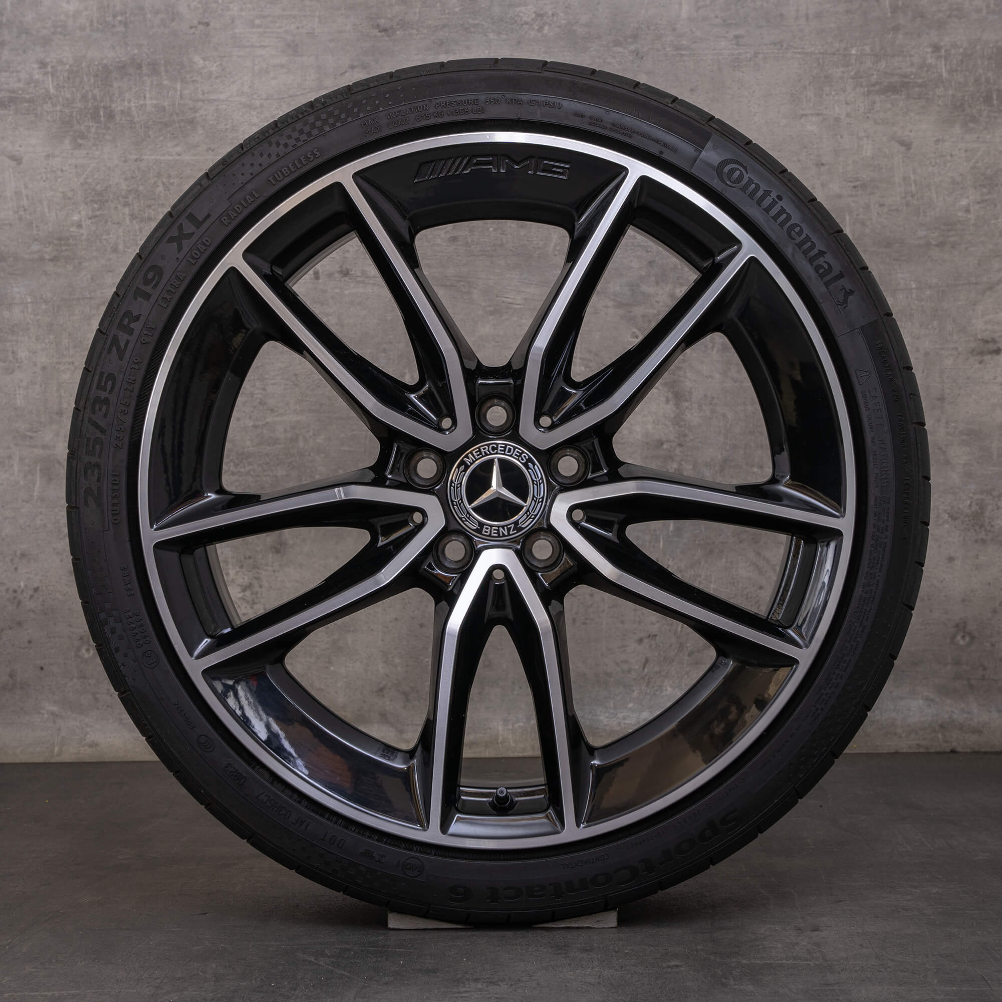 Alkuperäinen Mercedes Benz A-sarja A 35 AMG vanteet 19 tuuman W177 V177 kesäpyörät A1774012000 musta kiillotettu