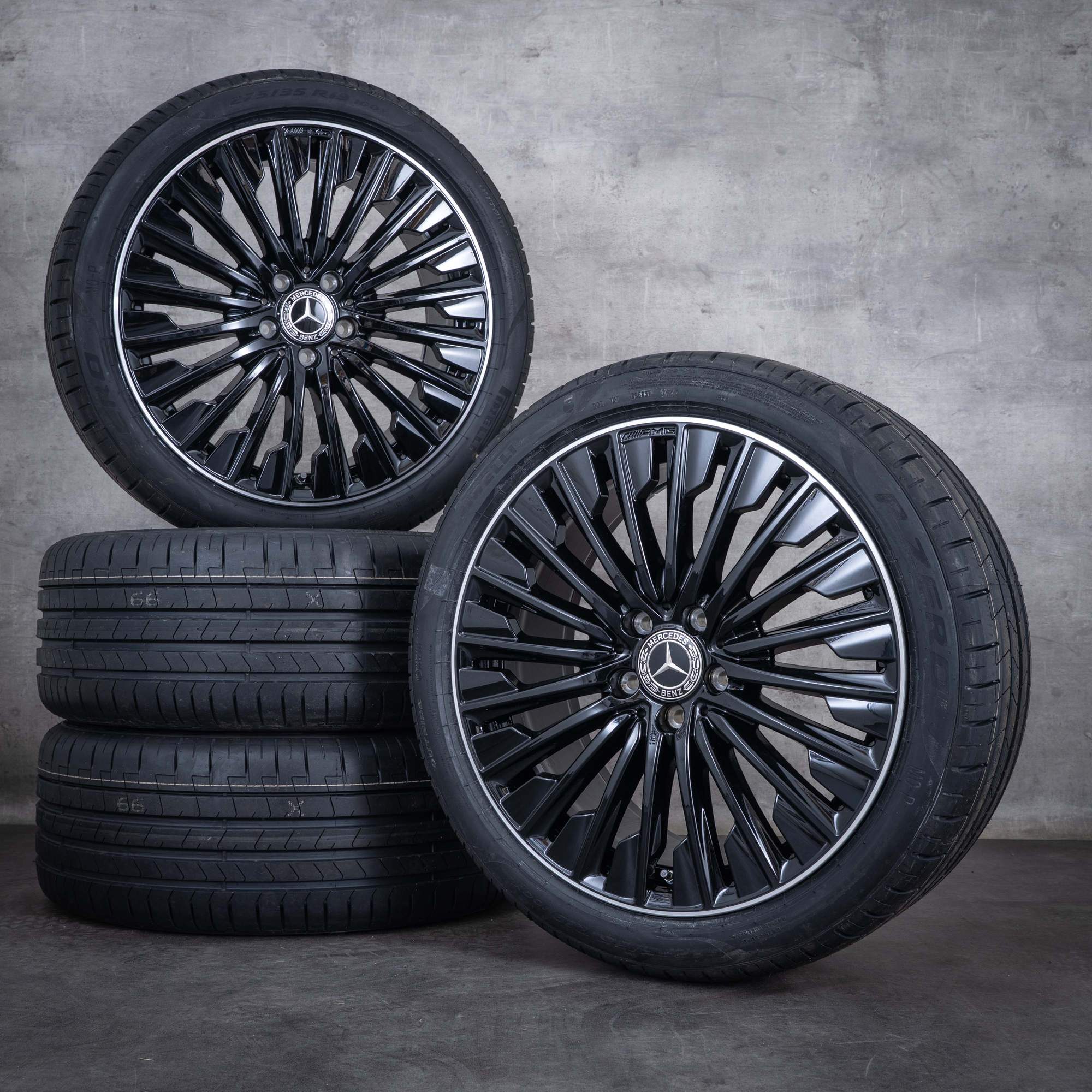 Alkuperäiset Mercedes Benz CLE AMG vanteet 19 tuuman C236 A236 kesäpyörät A2364012100 A2364012200 musta kiillotettu