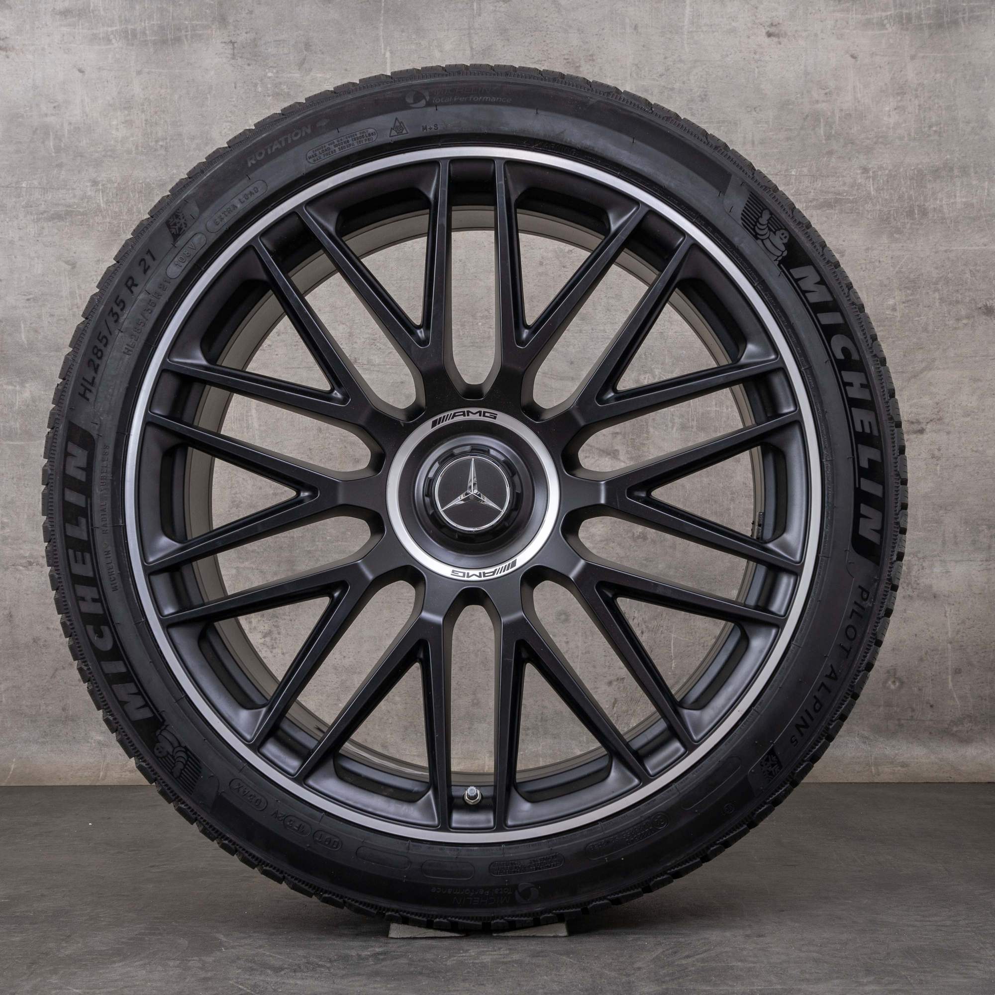 Alkuperäiset Mercedes Benz S-sarjan S 63 AMG talvirenkaat 21 tuuman V223 vanteet A2234012300 A2234012400 mustat kiillotetut mattapintaiset