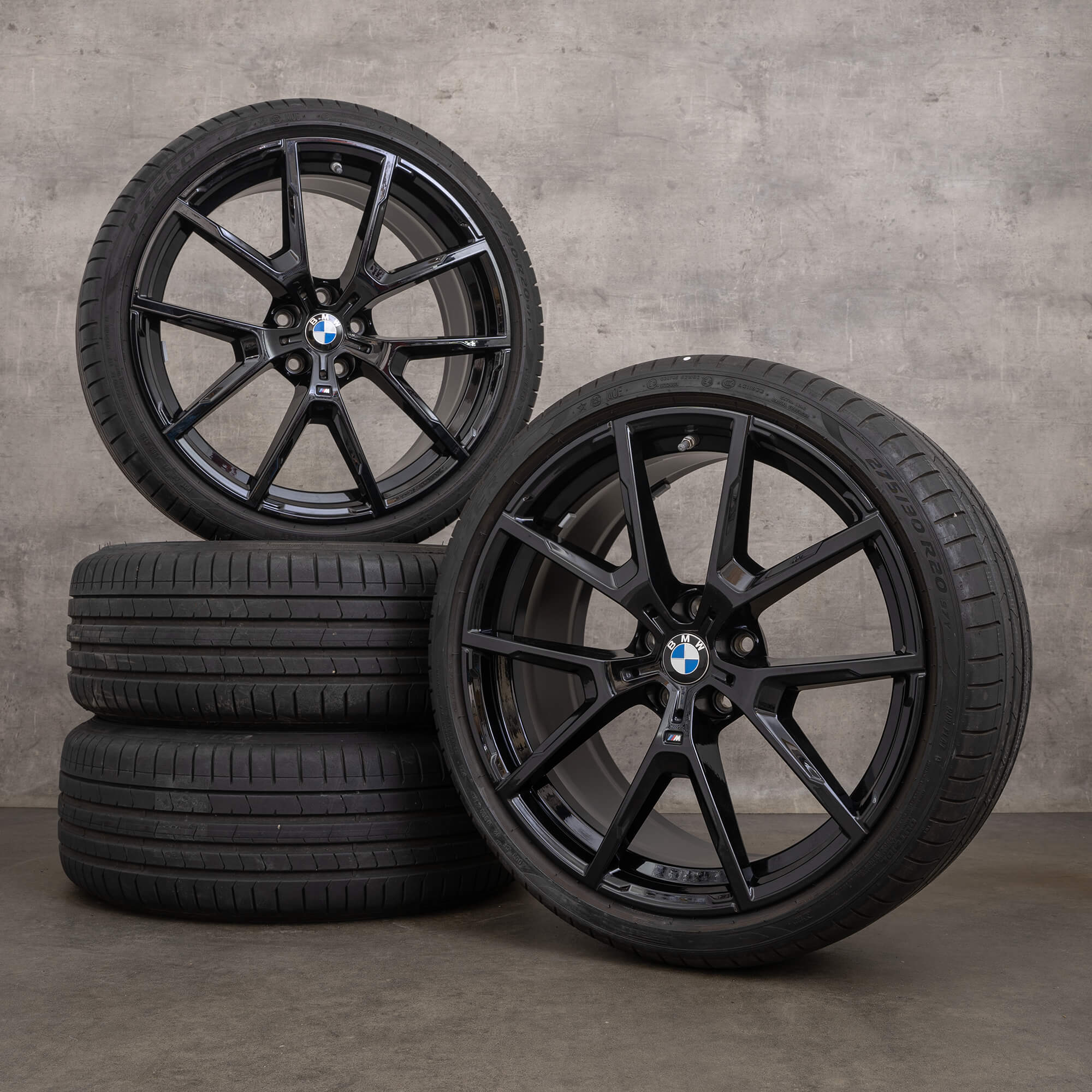 BMW 8er G14 G15 G16 Sommerräder 20 Zoll Felgen 8097240 8097241 728 M jet black