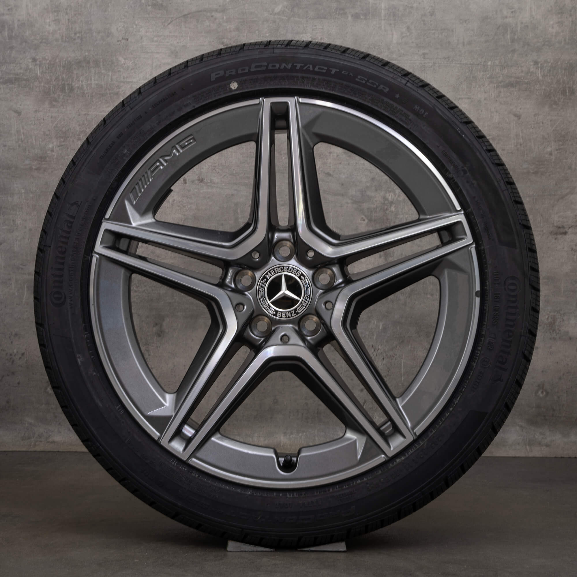 Originele Mercedes CLS AMG velgen 19 inch C257 all-weather banden A2574011500 himalayagrijs glanzend gedraaid NIEUW