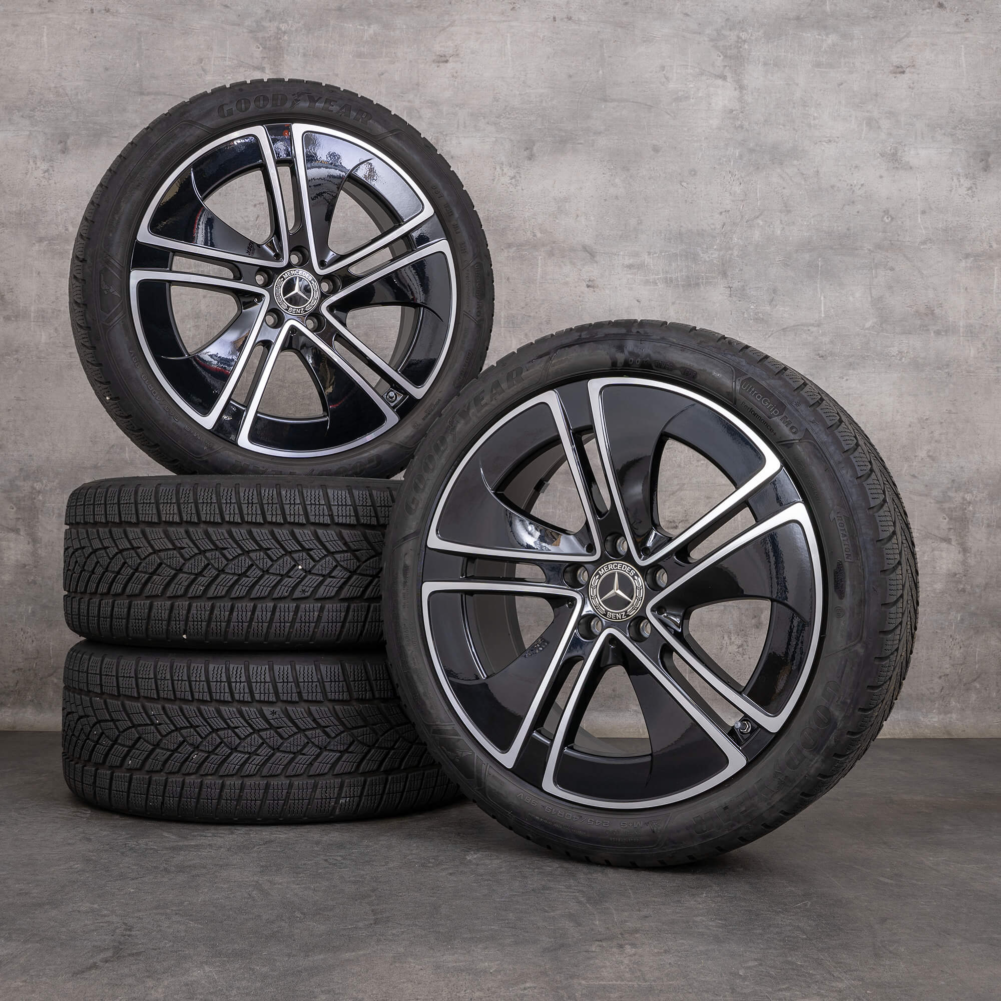 Alkuperäiset Mercedes Benz CLE vanteet 19 tuuman A236 C236 kesäpyörät A2364014100 musta kiillotettu