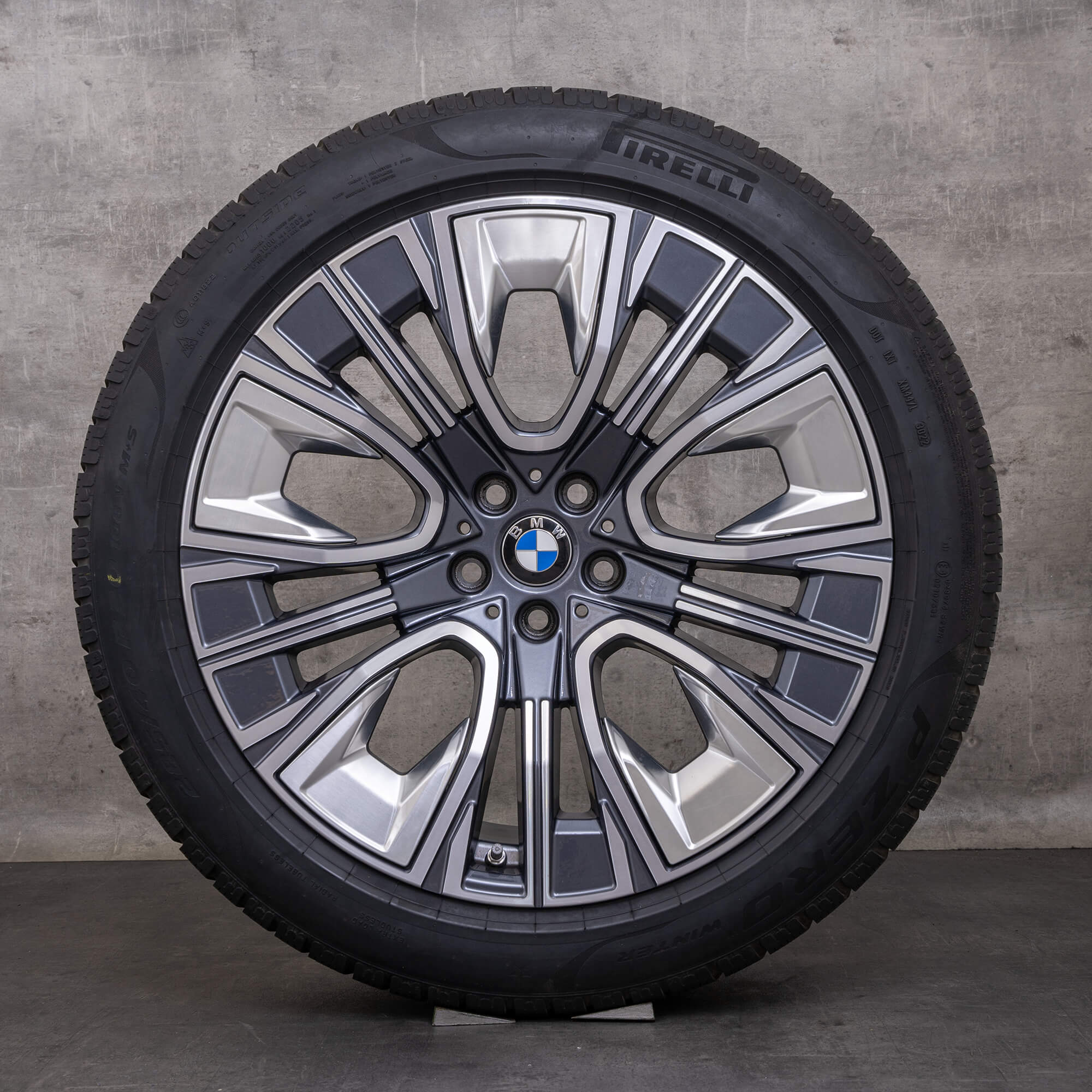 Originali BMW Serie 7 i7 cerchi invernali 20 pollici G70 5A19DE6 5A19DE7 Styling 910i grigio canna di fucile lucido torniti