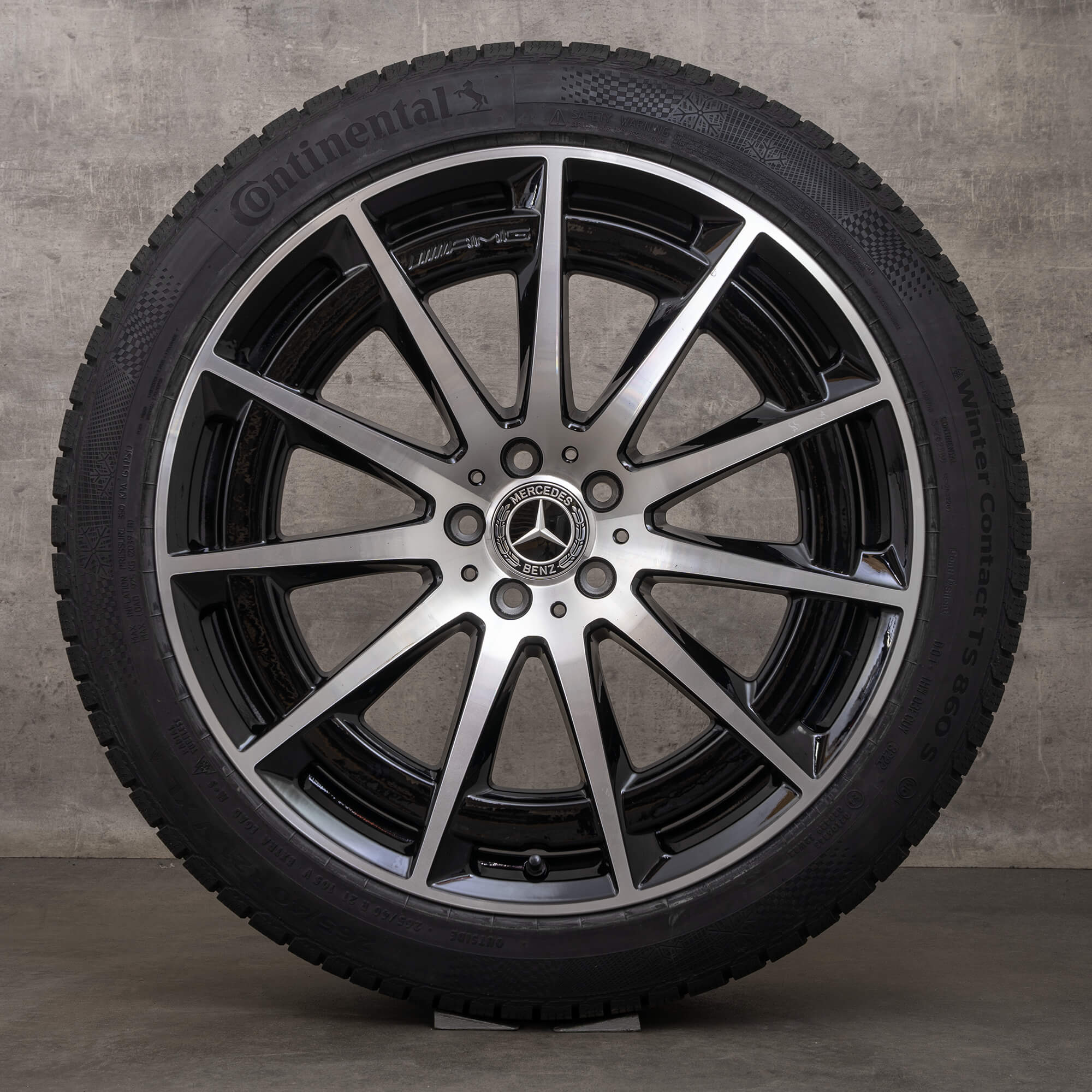 Original Mercedes Benz EQS 53 4Matic AMG llantas de invierno 21 pulgadas SUV V297 A2974011400 negro brillante torneado