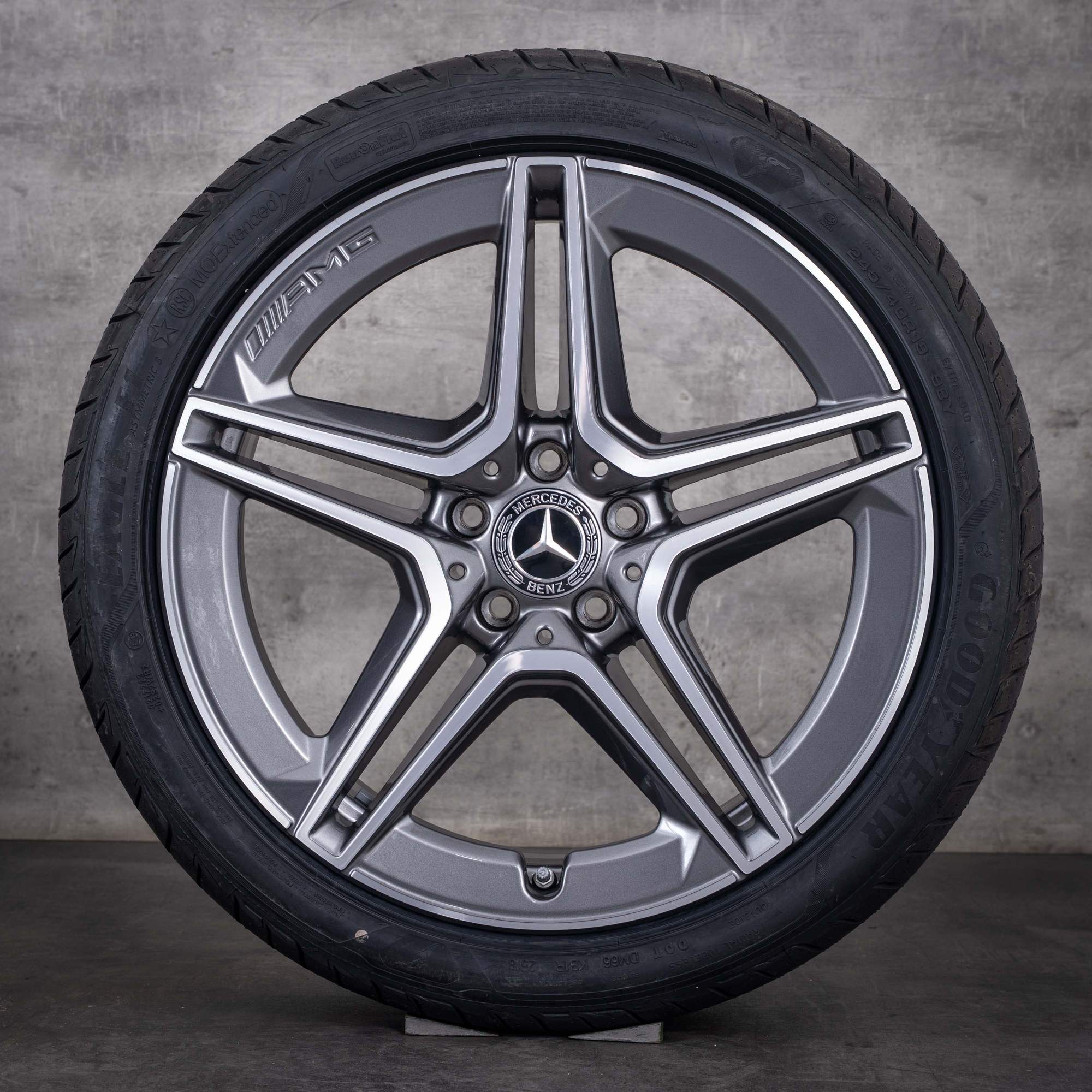 Original Mercedes Benz AMG CLS Felgen 19 Zoll W257 C257 Sommerräder A2574011500 A2574011600 himalaya grey glanzgedreht NEU
