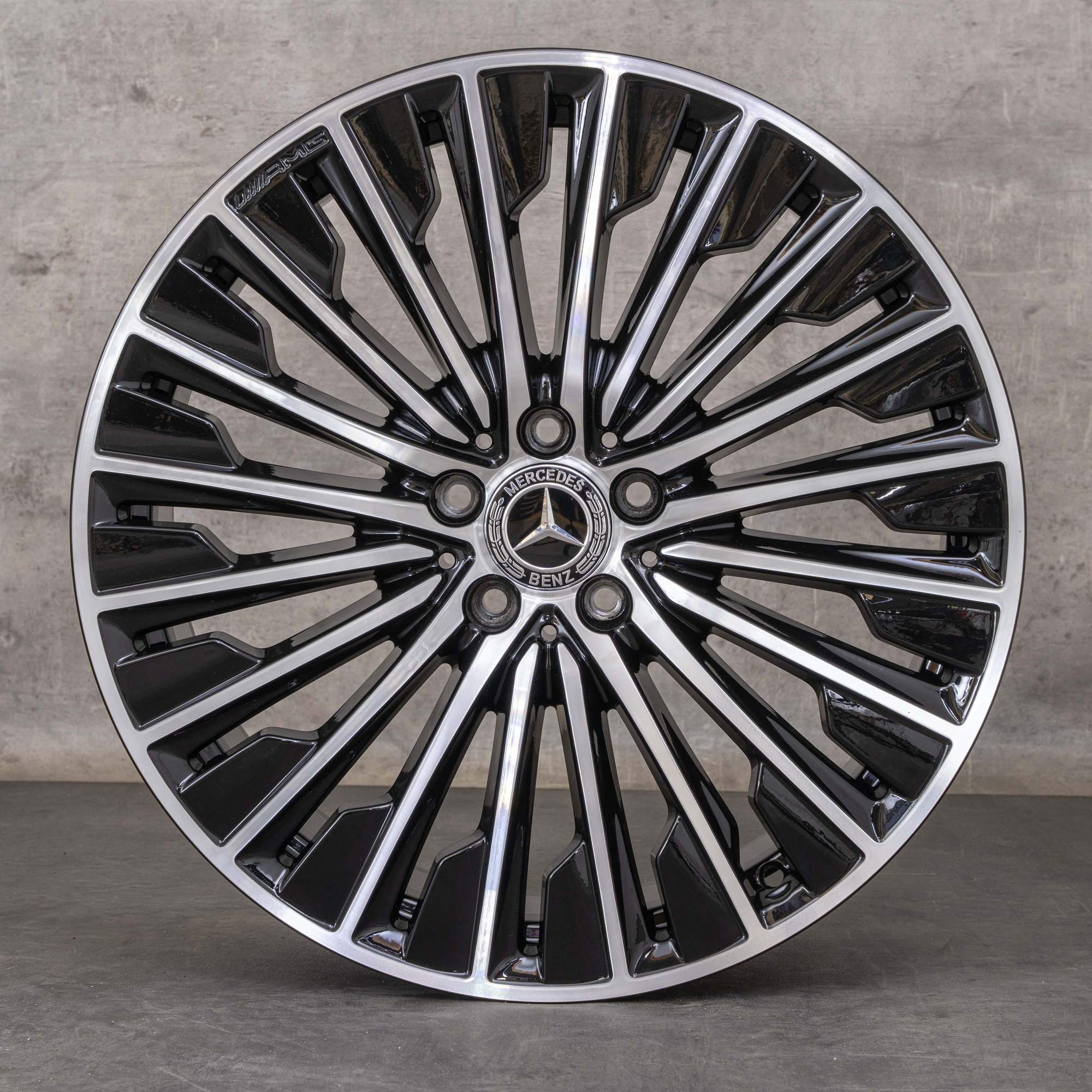 Jantes originais Mercedes Benz Classe E AMG 20 polegadas W214 S214 A2144010500 A2144010600 preto polido NOVO