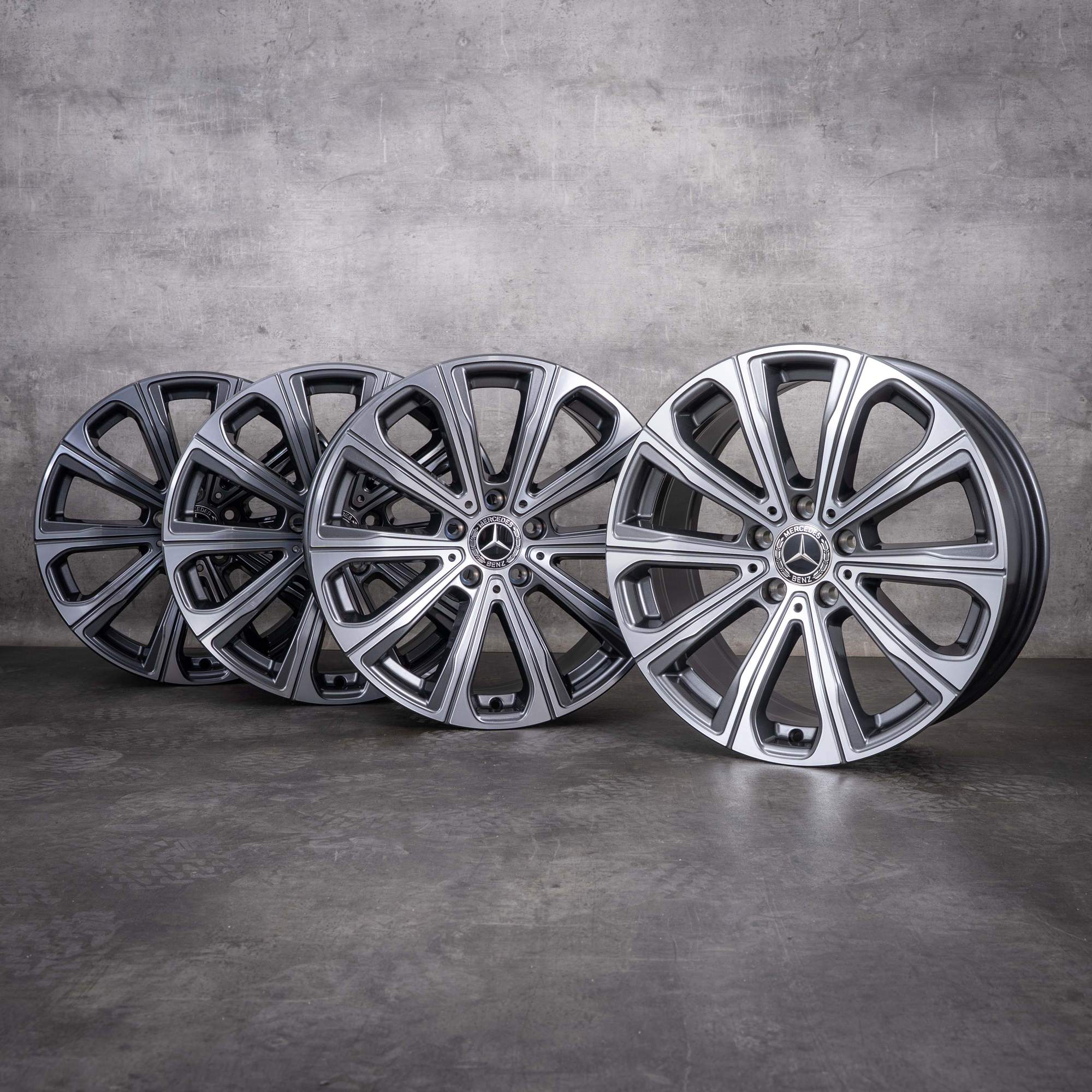 OEM Mercedes-Benz GLC X254 18inch rims A2544014500 Tremolite Gray diamond cut NEW
