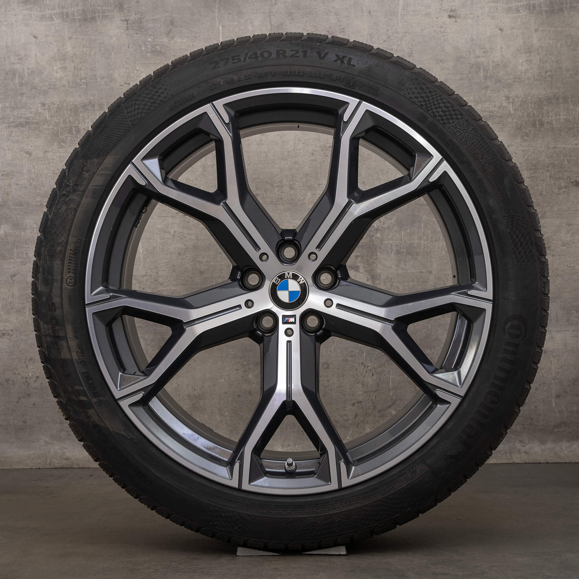 Oryginał BMW X5 X6 felgi 21 cali G05 G06 koła letnie stylizacja 741 M 8071998 8071999 orbit szary polerowane NOWOŚĆ