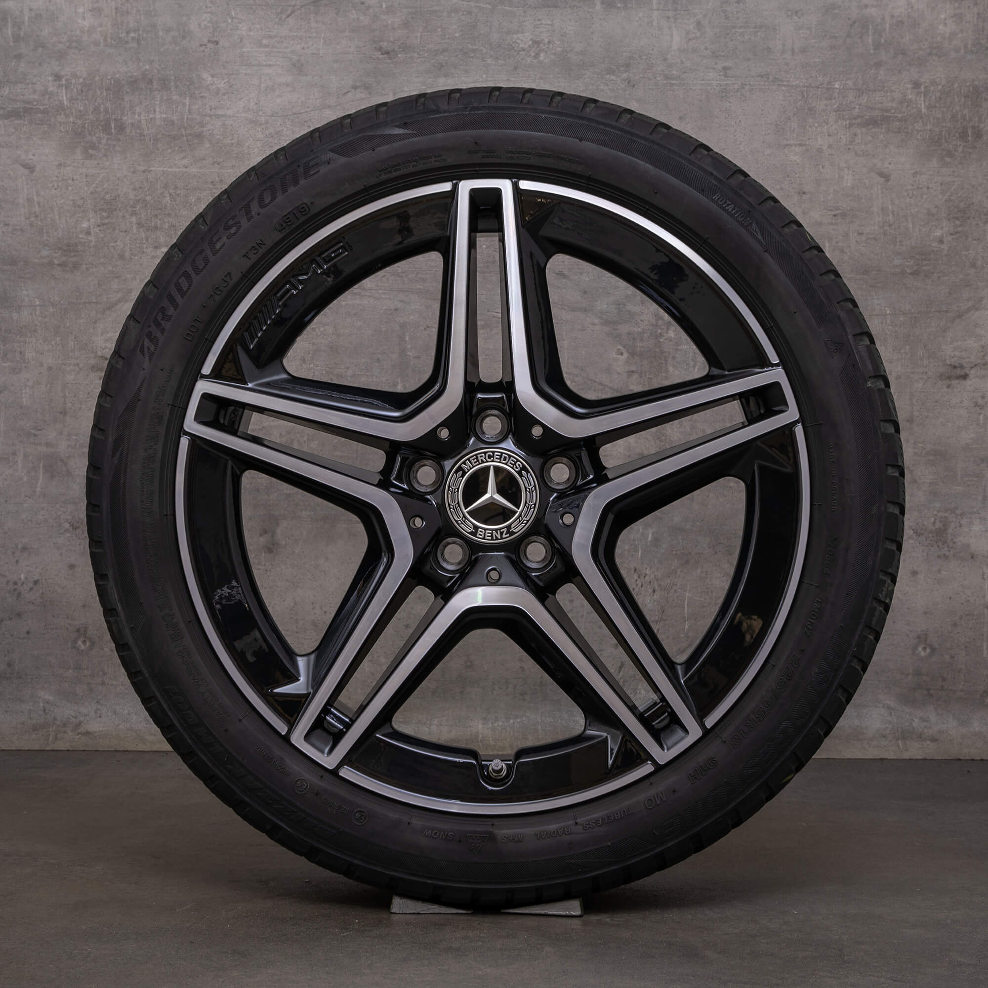 Original Mercedes Benz A B Class CLA AMG pneus d'hiver 18 pouces W177 V177 W247 X118 C118 jantes A1774011500 noir brillant