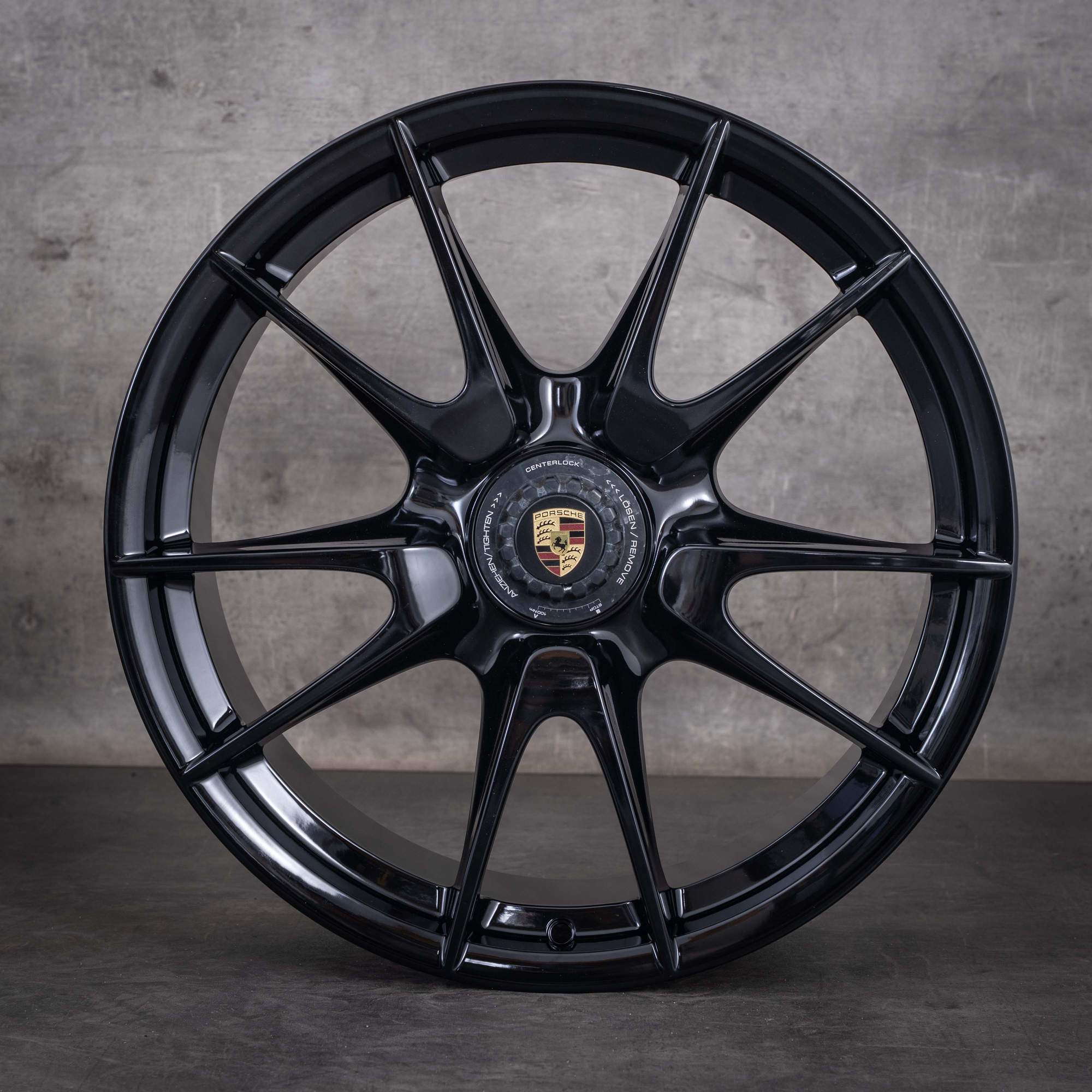 Original Porsche 997 Felgen 19 Zoll GT3 RS 99736215796 99736216591 schwarz glanz NEU