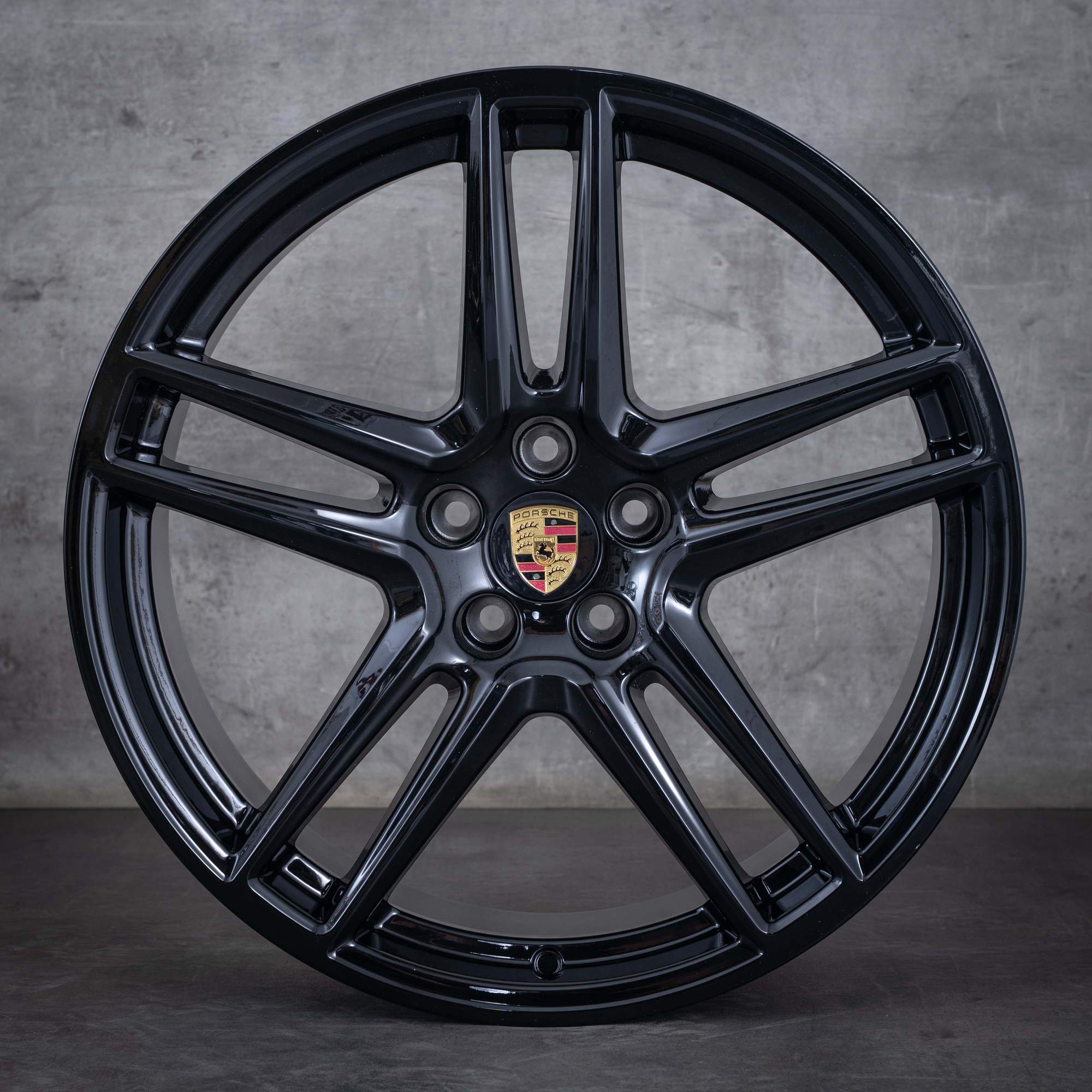 Oryginalne felgi Porsche Macan 20 cali II & III 95B601025DG 95B601025DH czarny błyszczący