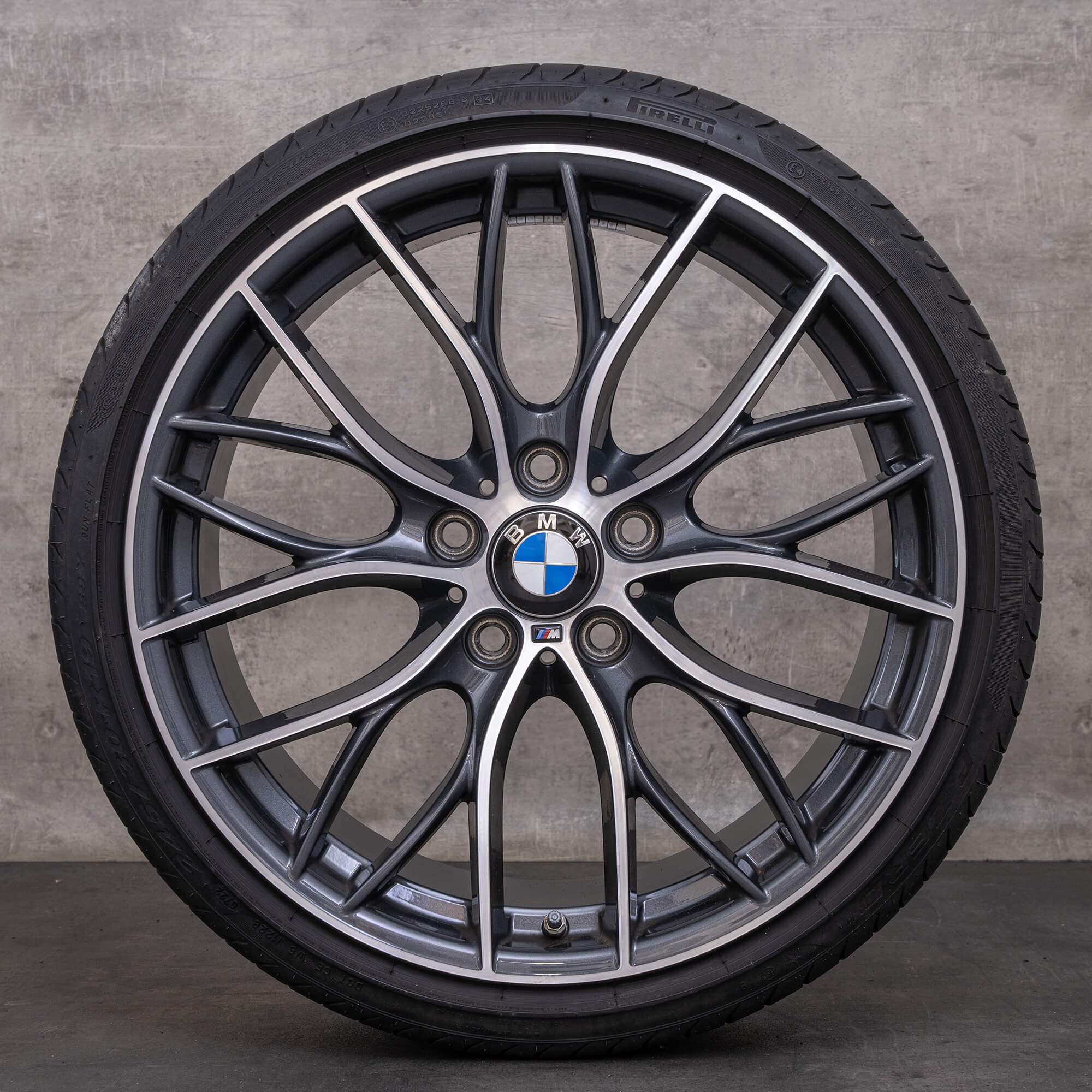 Original BMW Felgen 19 Zoll 1er F20 F21 2er F22 F23 Sommerräder Styling 405 M 6796220 6796221 schwarz hochglanz glanzgedreht