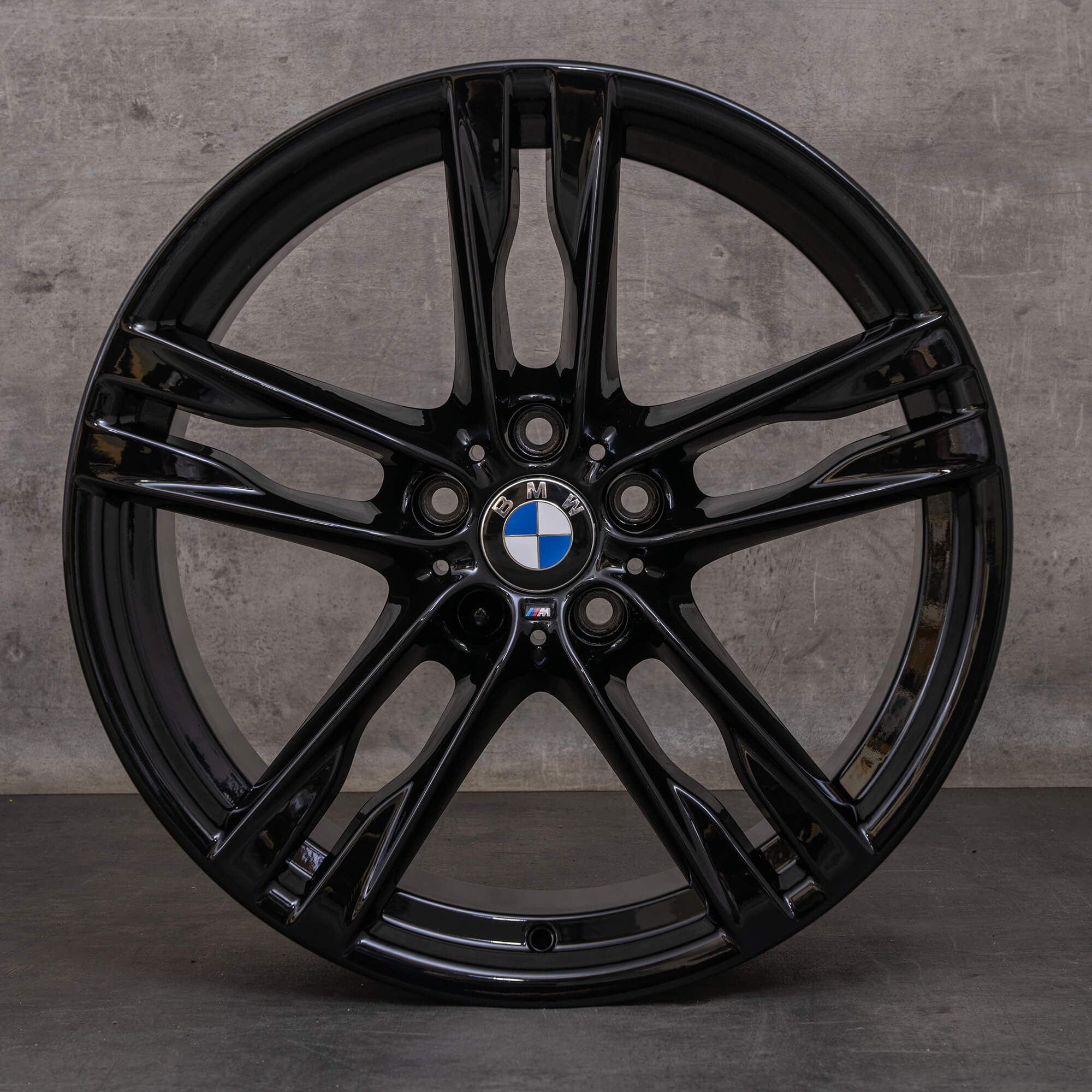 Jante originale BMW Seria 5 6 20 inch F10 F11 F12 F13 F06 Gran Coupé Styling 373 M 7843715 7843716 negru lucios