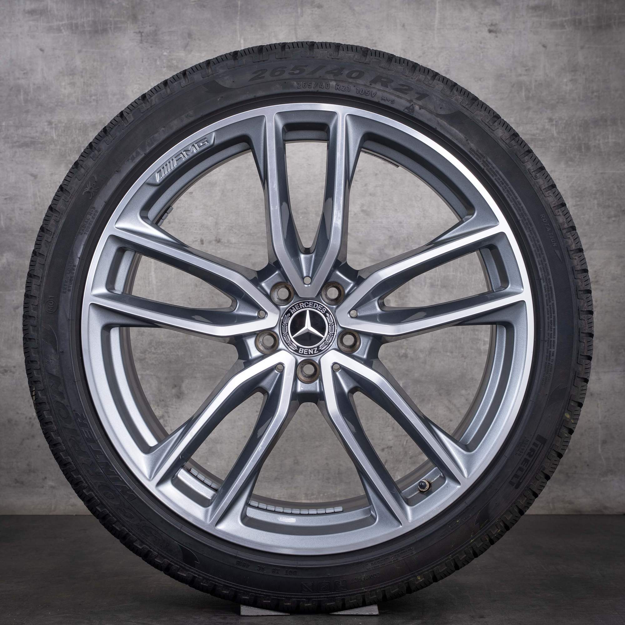 Original Mercedes Benz GLC 63 & S AMG Felgen 21 Zoll C253 X253 Sommerräder A2534013800 A2534013900 himalaya grey glanzgedreht
