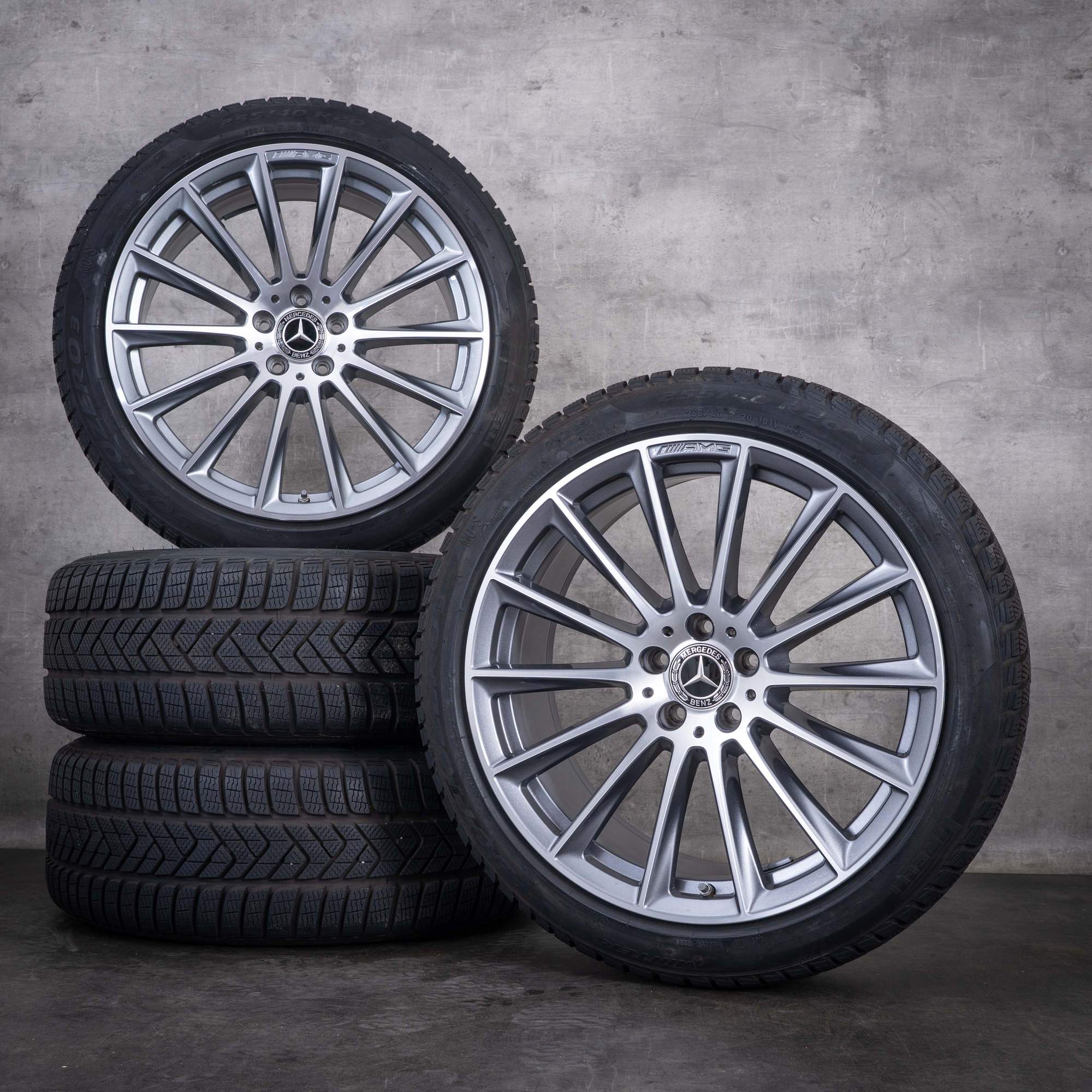 Alkuperäiset Mercedes-Benz S-sarjan AMG-talvirenkaat 20 tuumaa W223-vanteet A2234011500 himalaya grey diamond cut